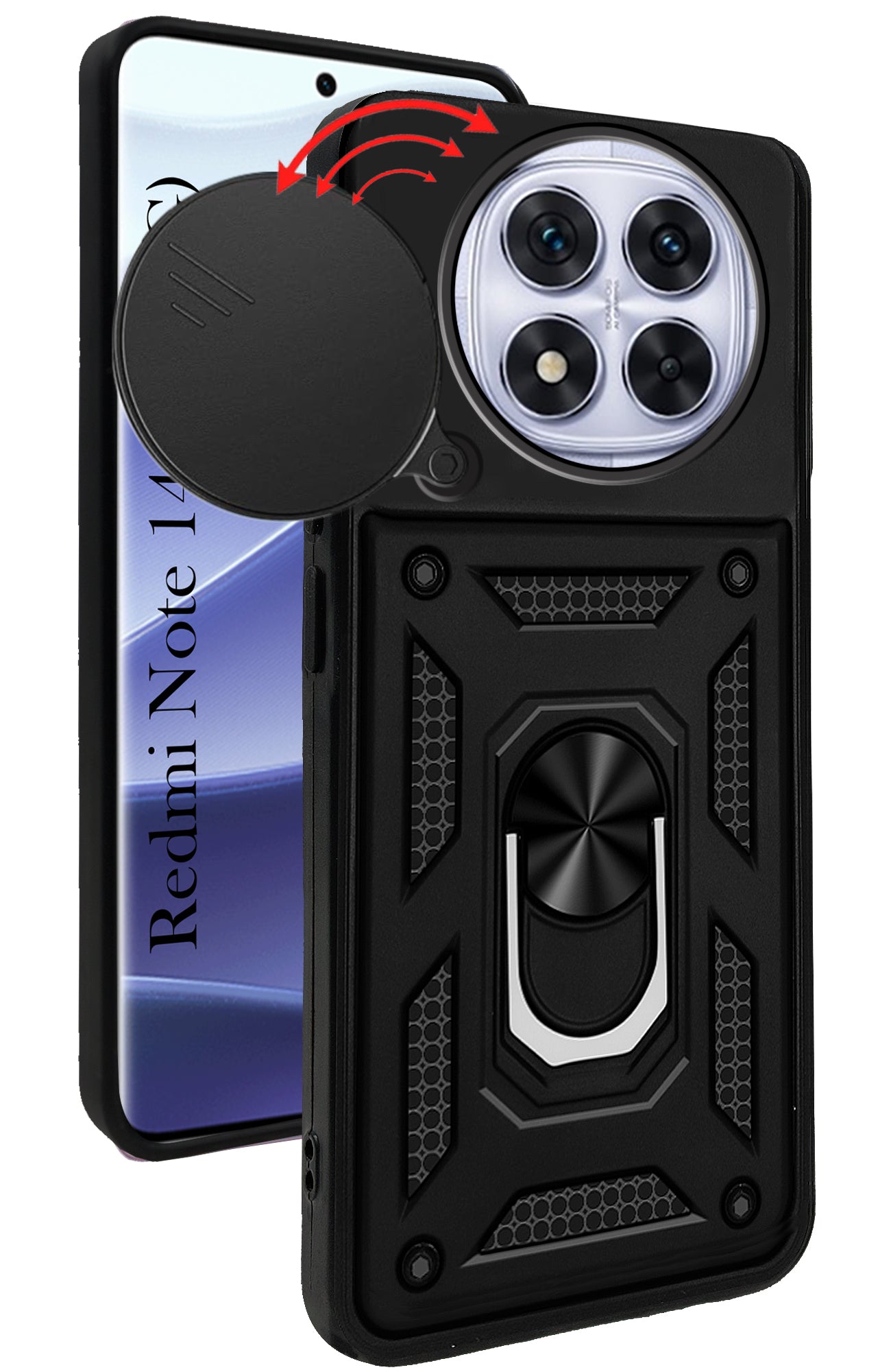 For Redmi Note 14 Pro Back Cover Case (Hybrid Dual Armor Polycarbonate)