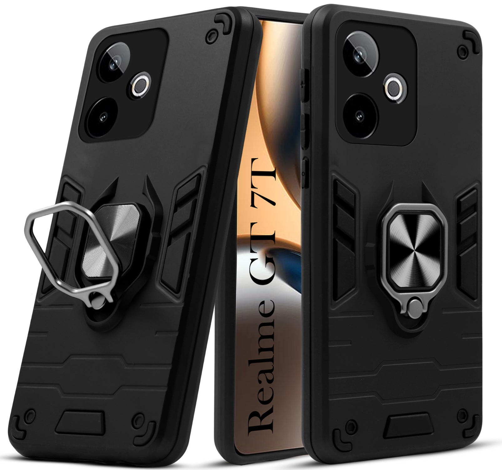 For Realme GT 7T Back Cover Case (Shockproof Polycarbonate Dual Layer Hybrid Armor)