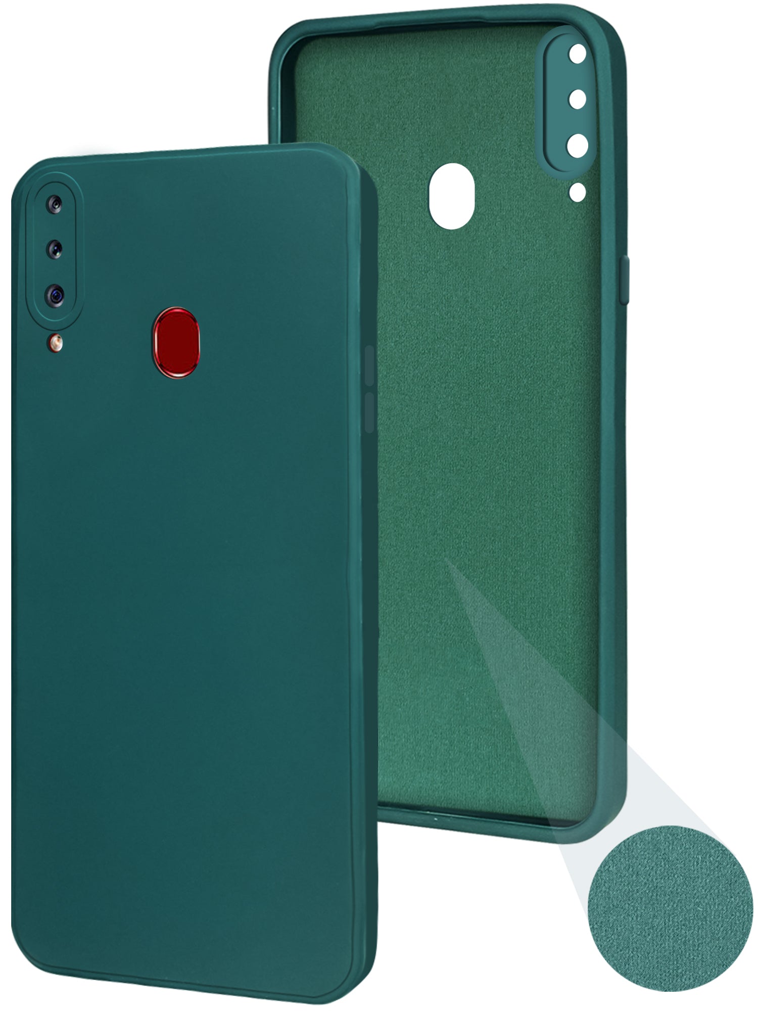 For Samsung Galaxy A20s Back Cover Case ( Matte Finish Silicone with Inside Fiber cloth)