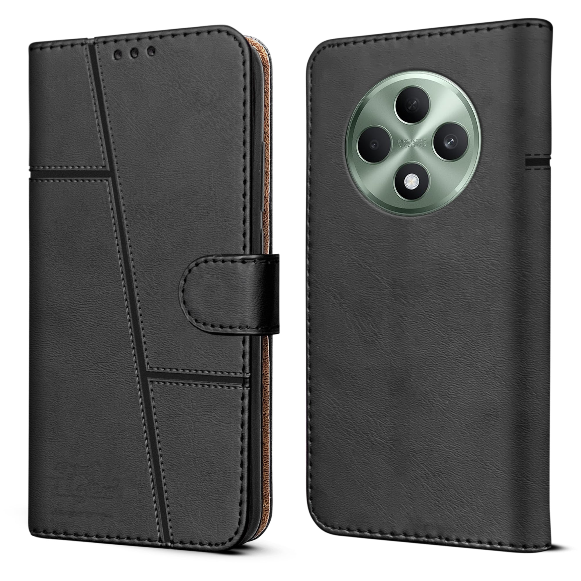 For Oppo F27 Flip Cover Case ( Stitched Leather with Magnetic Closure)