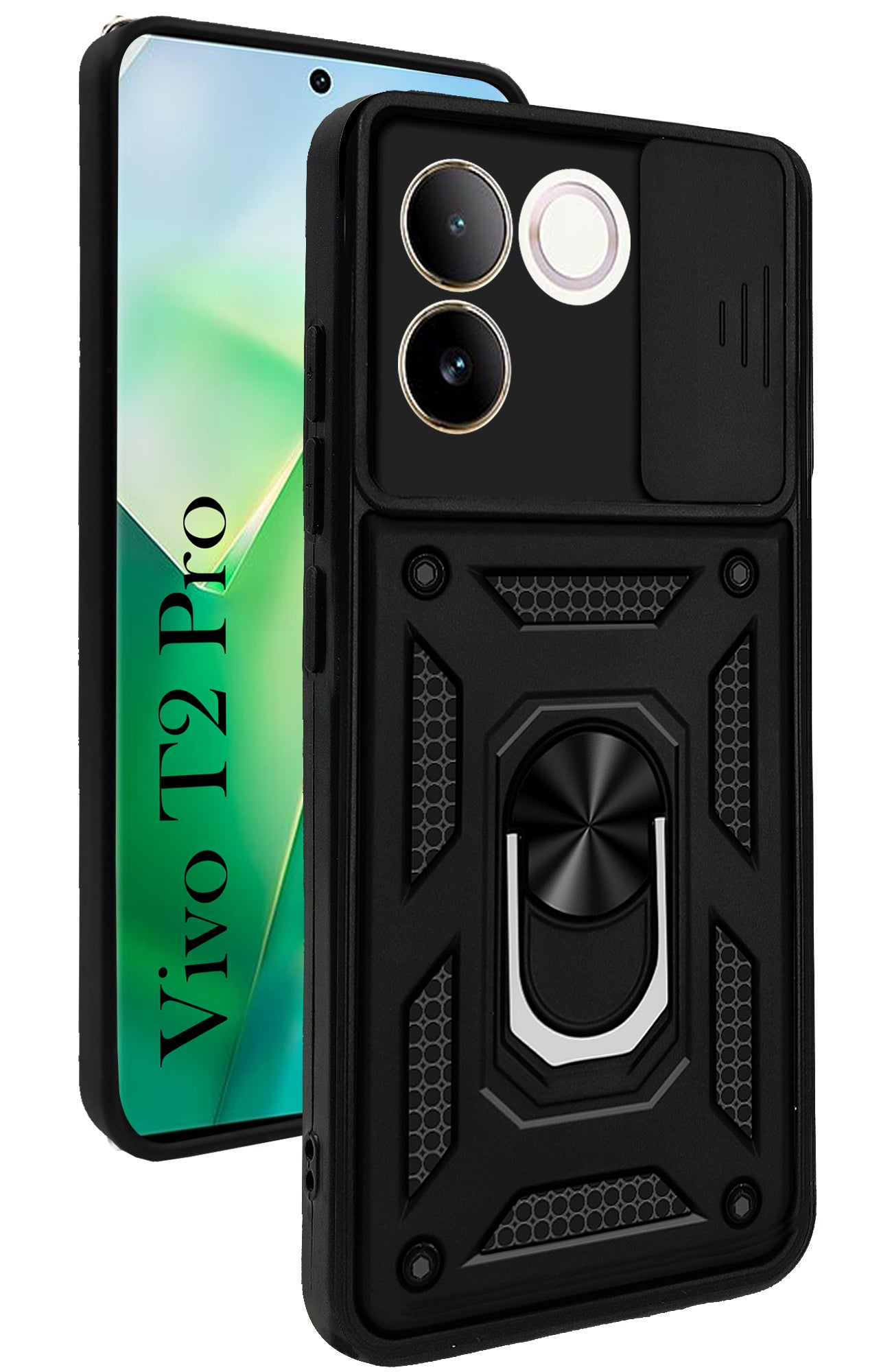 For Vivo T2 Pro Back Cover Case (Hybrid Dual Armor Polycarbonate)