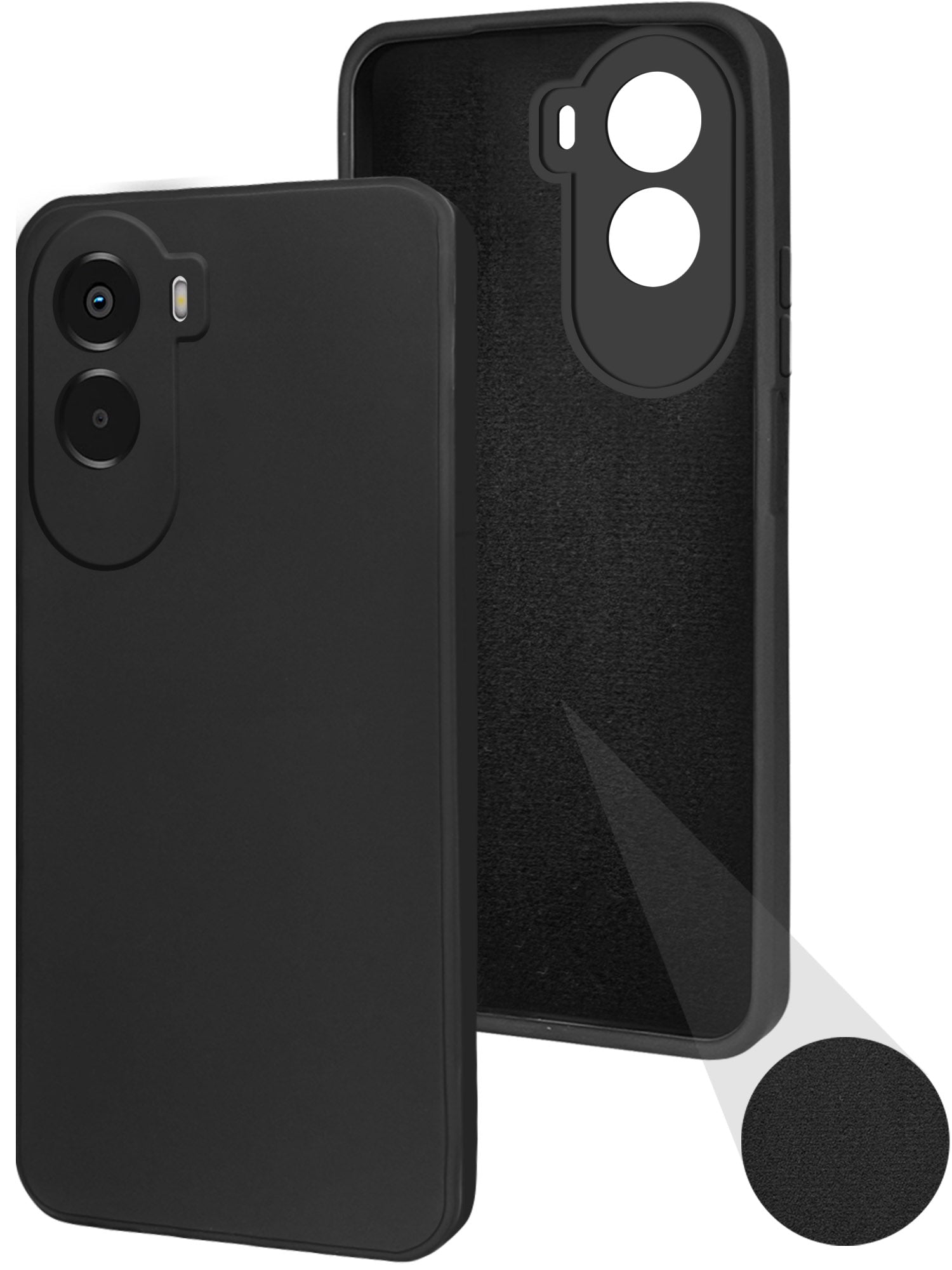 For Poco M7 Plus 5G Back Cover Case (Matte Finish Silicone with Inside Fiber cloth)