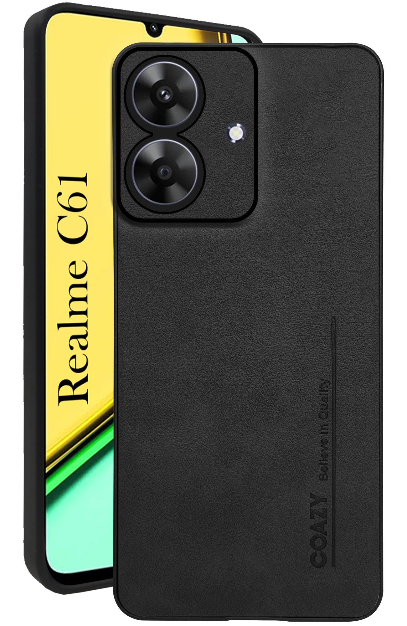 For Realme C61 | Realme Narzo N61 Back Cover Case(Professional Vegan Leather | Camera Protection | Slim & Soft)
