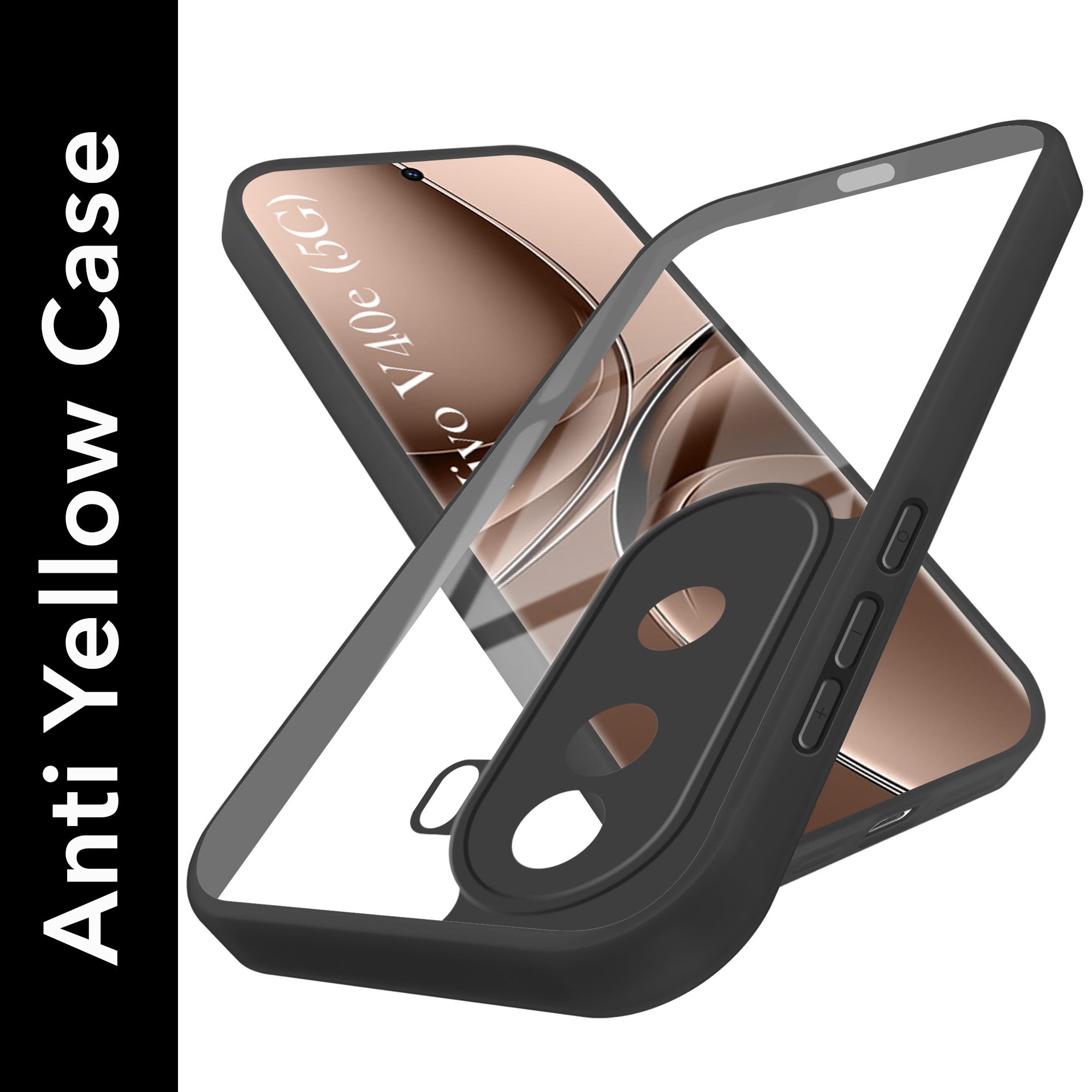 For Vivo V40e Back Cover Case (Lifetime Anti Yellow | Anti Scratch | Crystal Clear Shockproof)