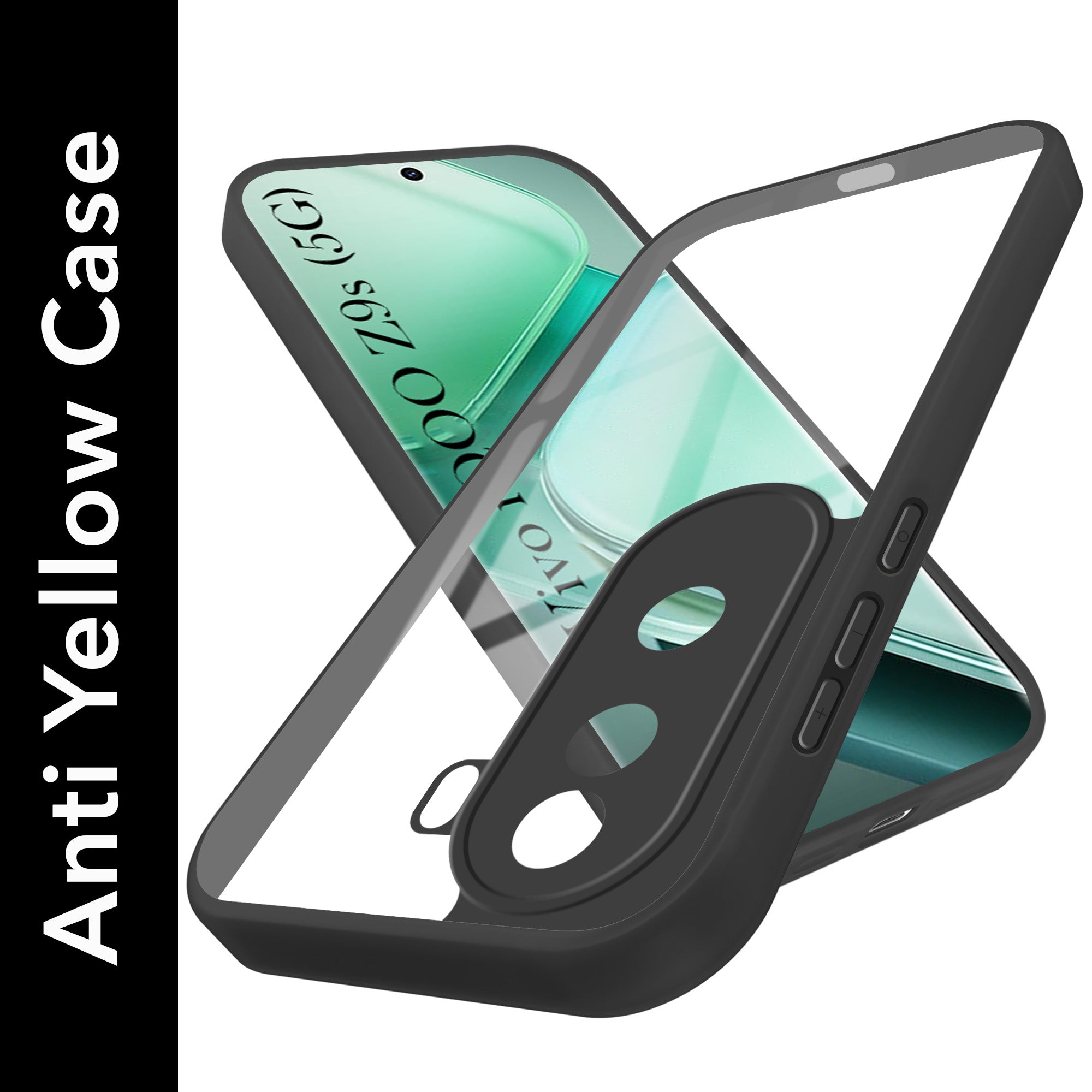 For Vivo iQOO Z9s Back Cover Case (Lifetime Anti Yellow | Anti Scratch | Crystal Clear Shockproof)