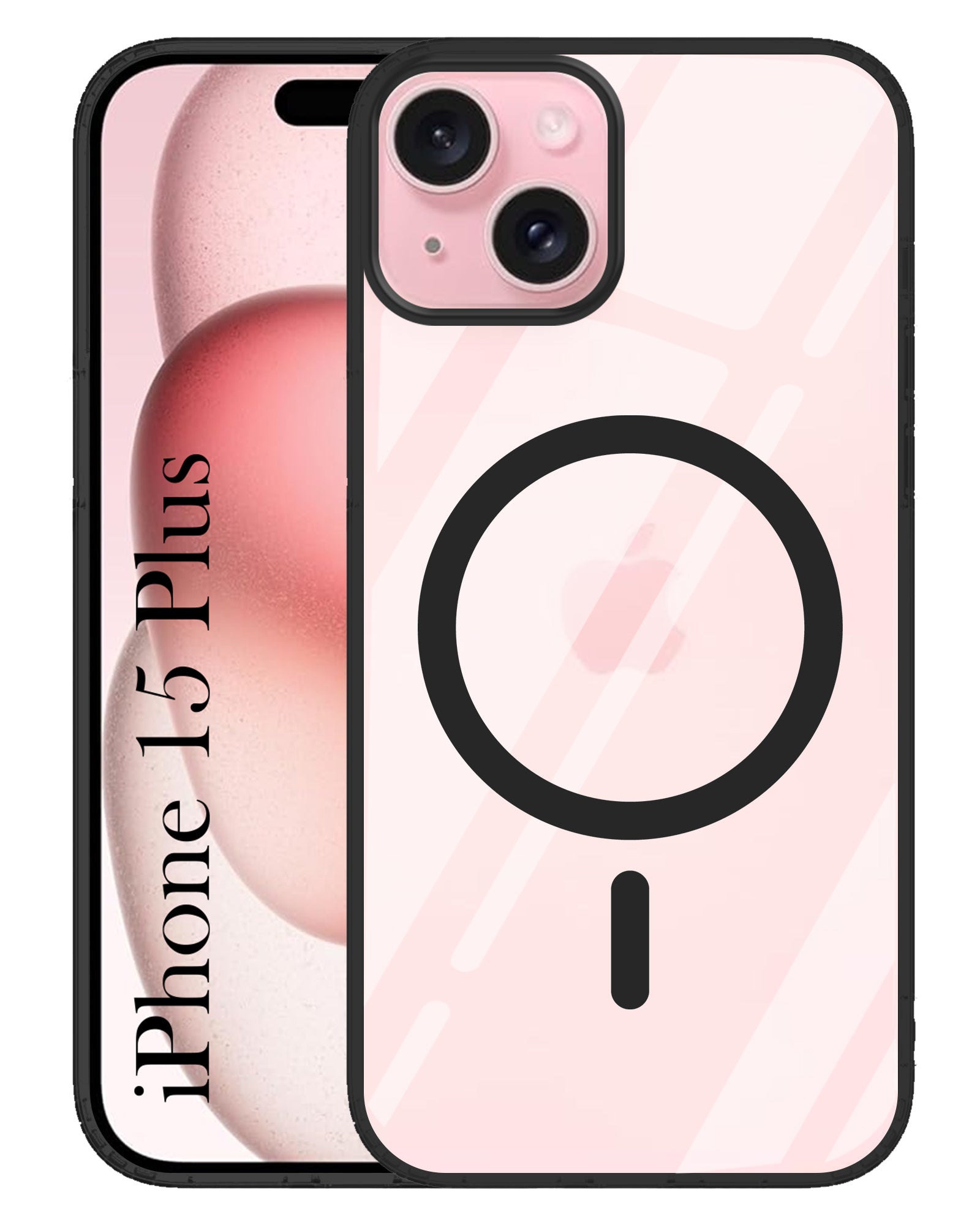 For Apple iPhone 15 Plus Back Cover Case ( Black MagSafe Compatible Wireless Charging | Hybrid Camera Bump Protection | Shockproof Polycarbonate