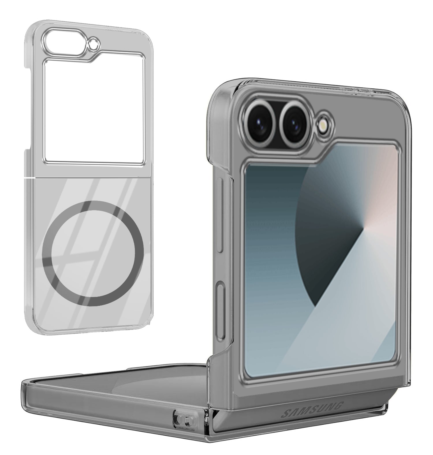 For Samsung Galaxy Z Flip 6 5G | Samsung Galaxy Z Flip 7 FE Back Cover Case Lifetime Anti-Yellow Clear (Magnetic Charging Support | Sleek Hard Crystal | Shockproof and Camera Protection)