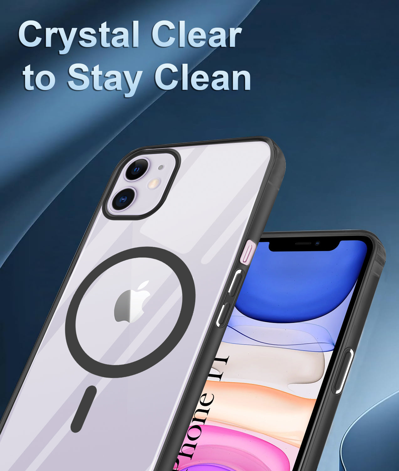 For Apple iPhone 11 Back Cover Case ( Black MagSafe Compatible Wireless Charging | Hybrid Camera Bump Protection | Shockproof Polycarbonate Material