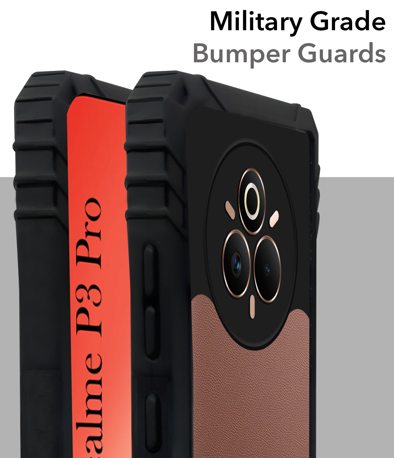 For Realme P3 Pro Back Cover Case (Ultimate Shockproof Bumpers | Anti Yellow | Rugged Armor | Hybrid PC | Black )