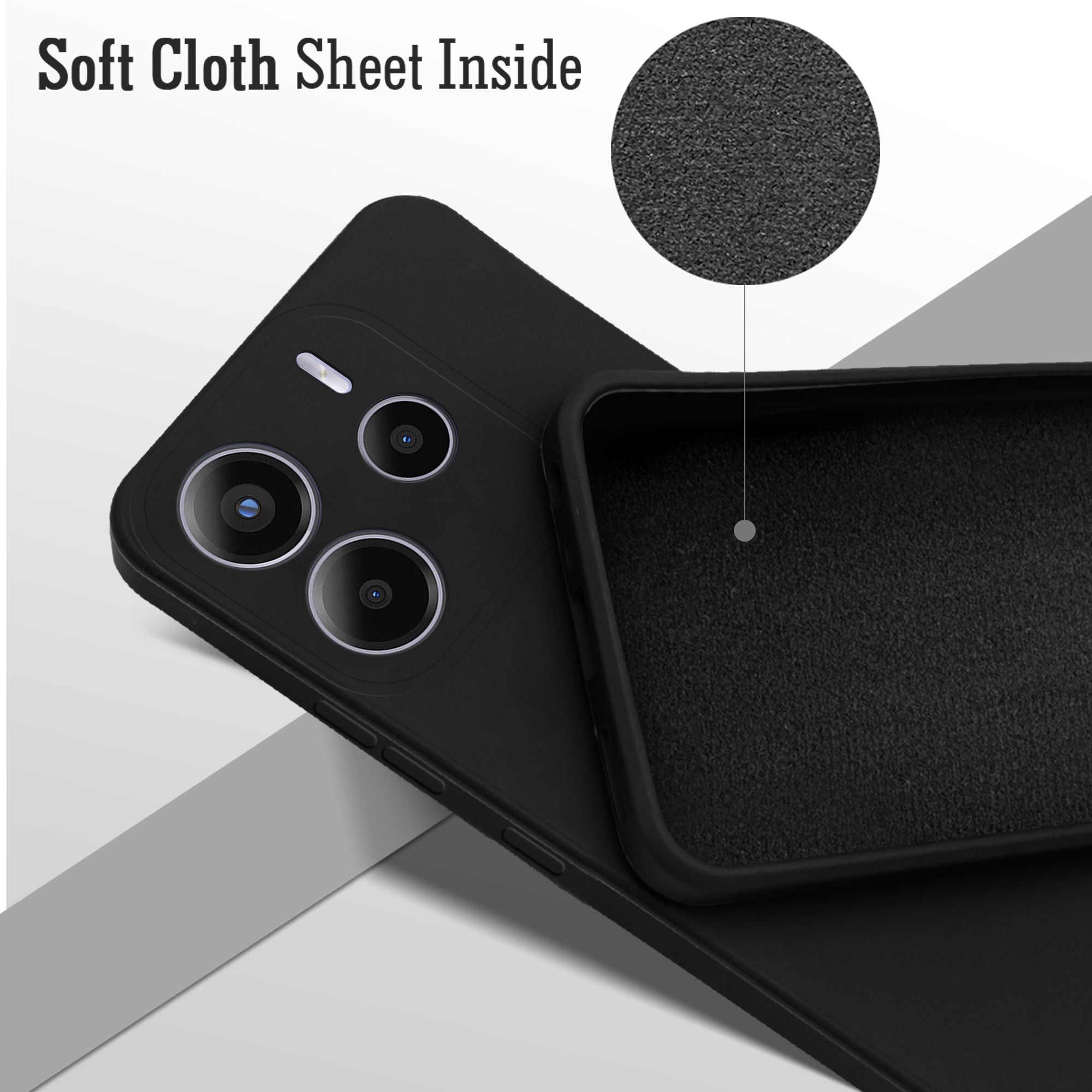 For Redmi Note 14 5G | Redmi Note 14 SE Back Cover Case ( Matte Finish Silicone with Inside Fiber cloth)