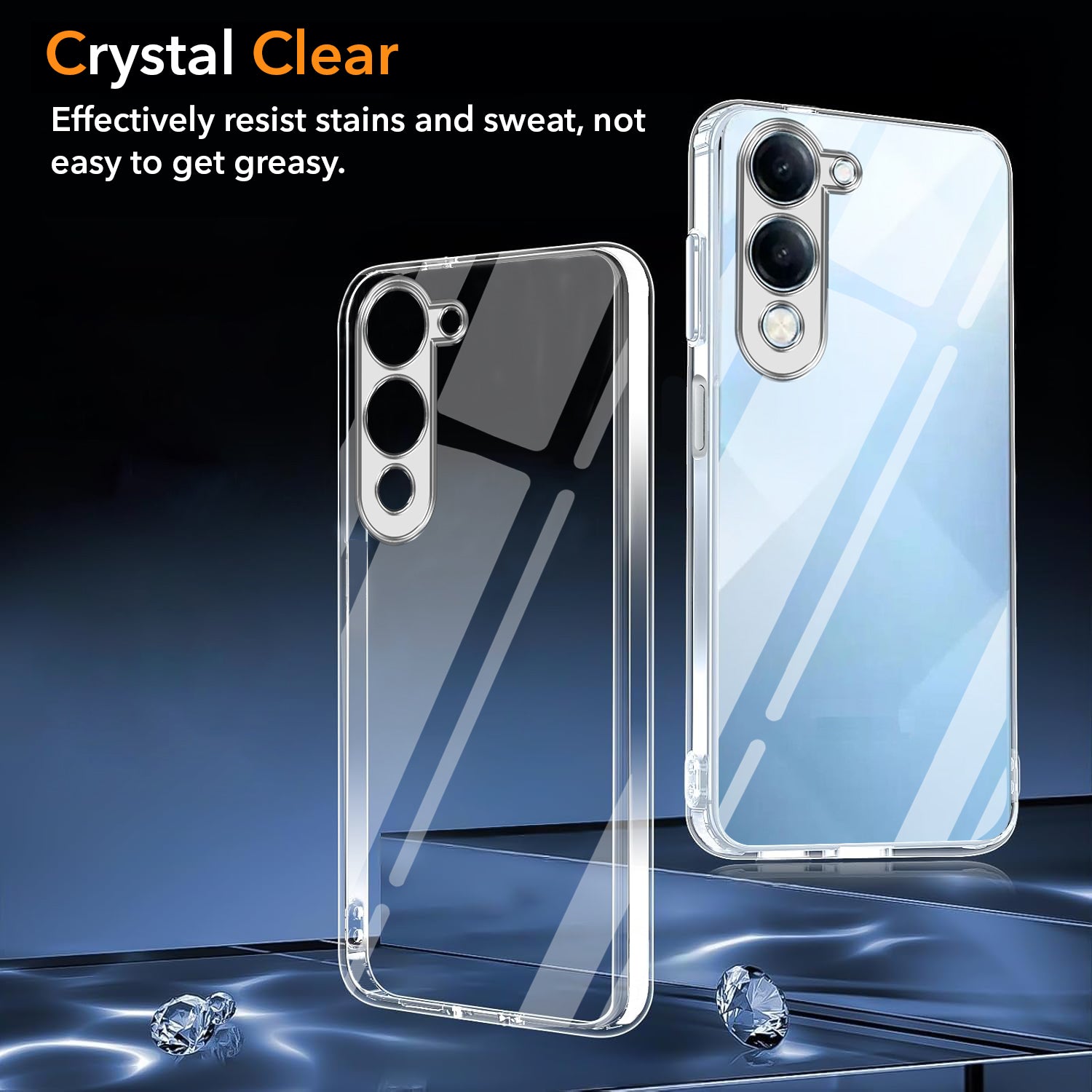 For Vivo iQOO Z10 Lite Back Cover Case (Hybrid Crystal panel with Side Soft PU | Camera Protection | HD Clear Shockproof)