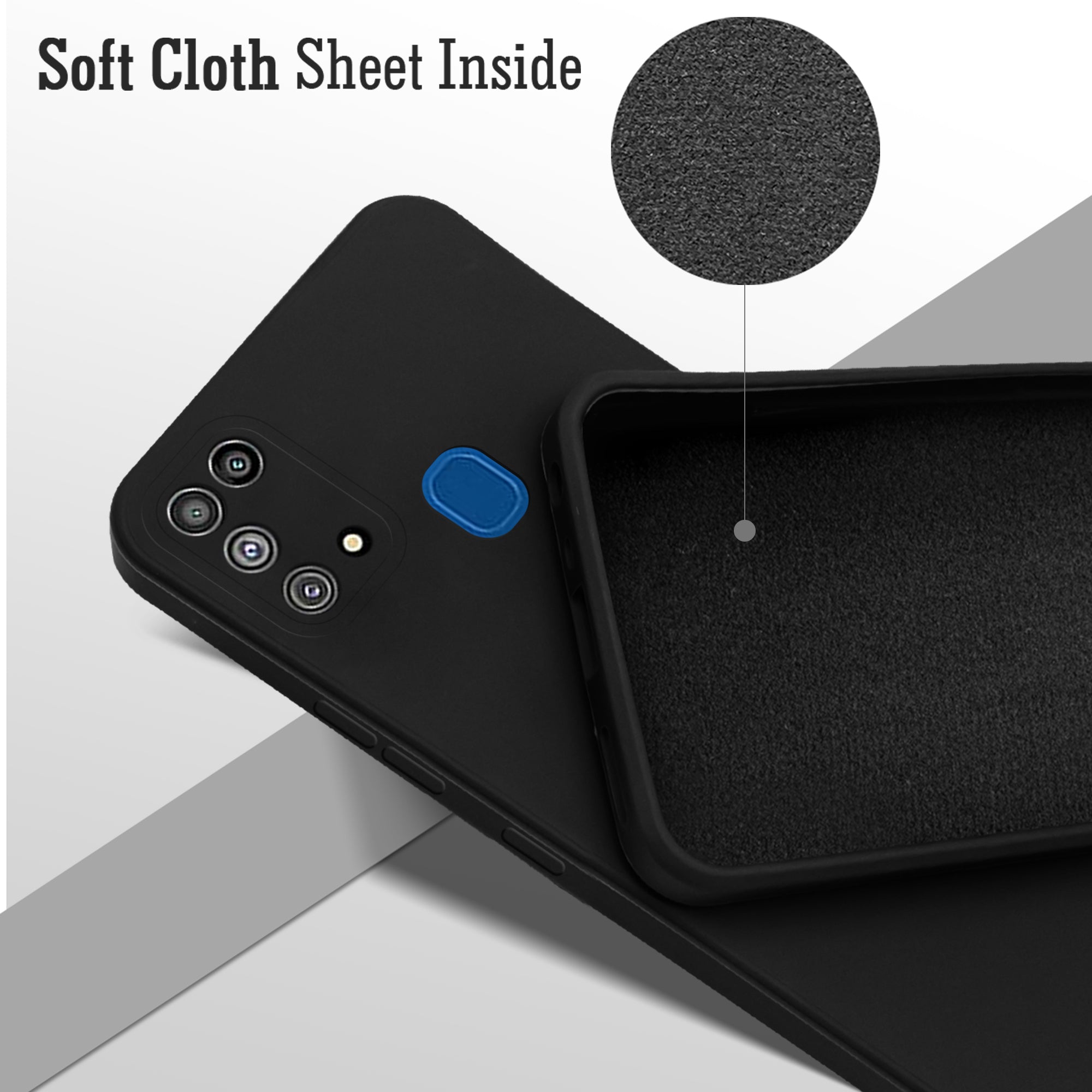 For Samsung Galaxy M31 Back Cover Case (Matte Finish Silicone with Inside Fiber cloth)