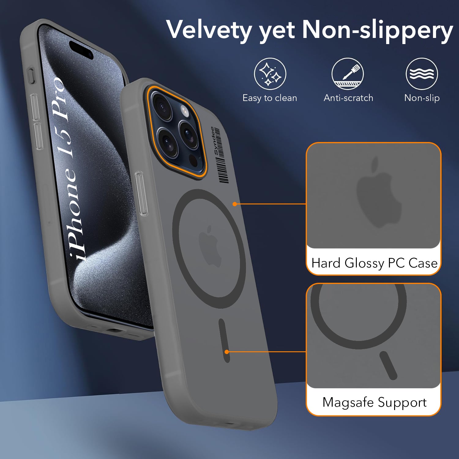 For Apple iPhone 15 Pro Back Cover Case (Soft Touch | Camera Bump Protection | MagSafe Compatible | Matte Finish)