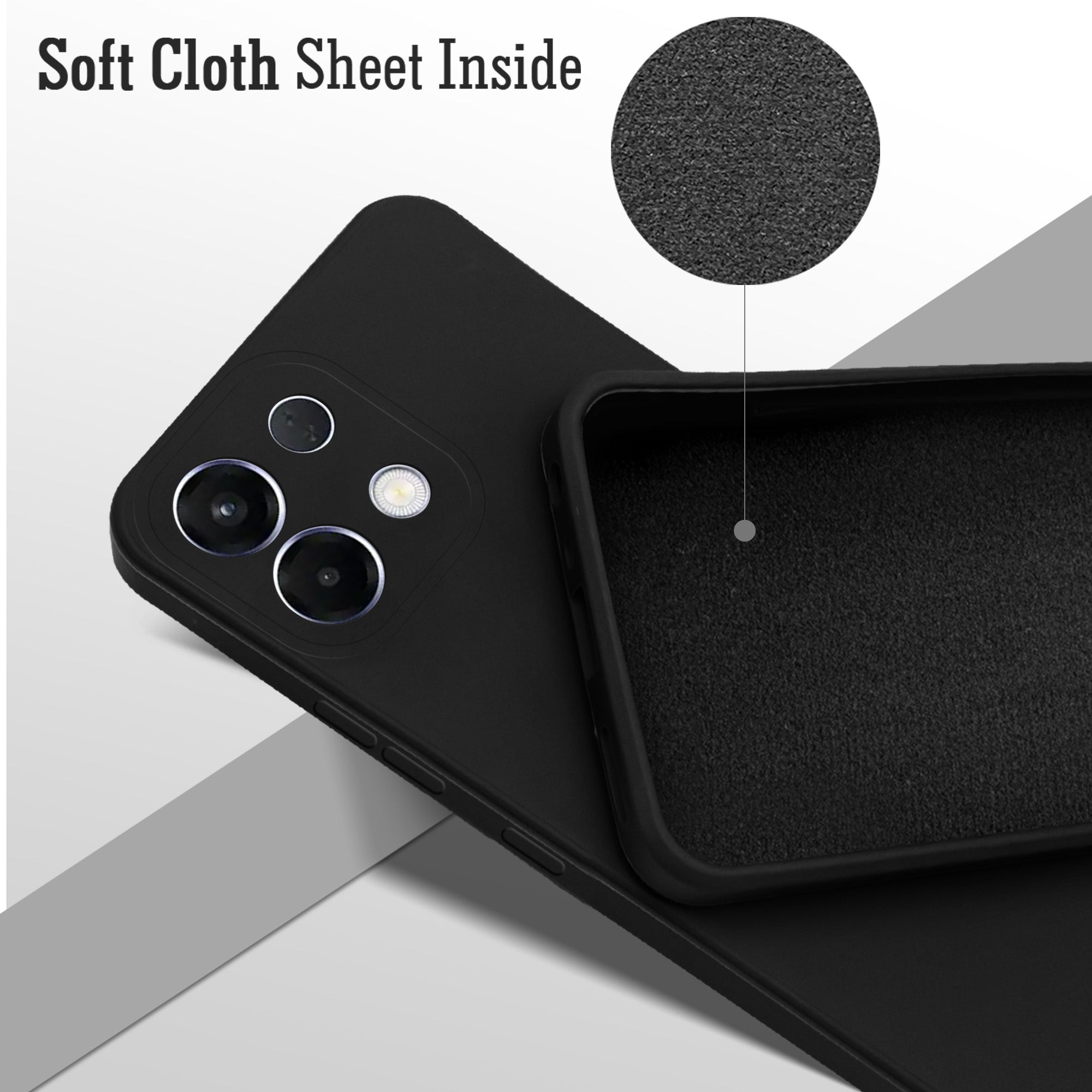 For Oppo K13 Back Cover Case (Matte Finish Silicone with Inside Fiber cloth)