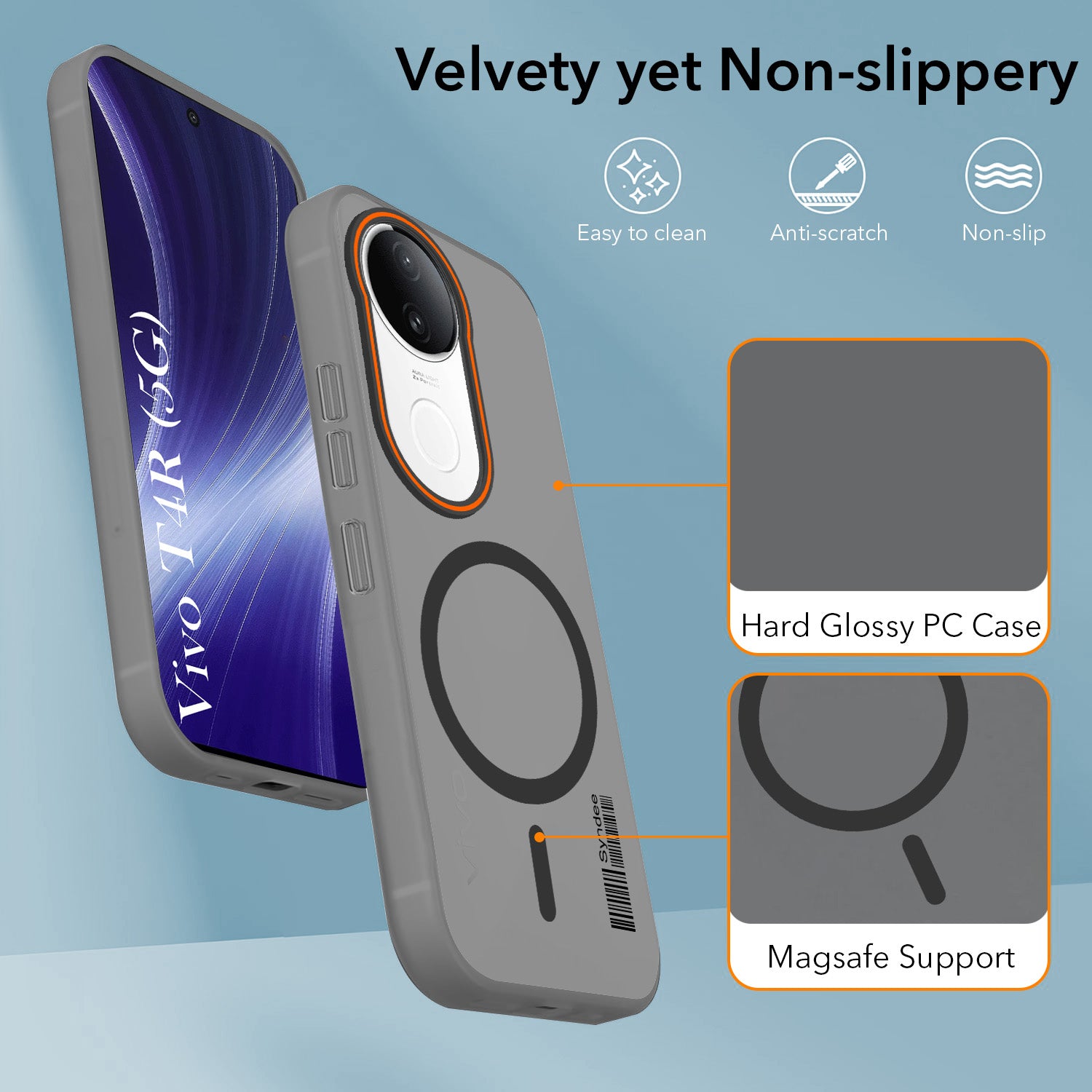 For Vivo T4R Back Cover Case (Soft Touch | Camera Bump Protection | MagSafe Compatible | Matte Finish)