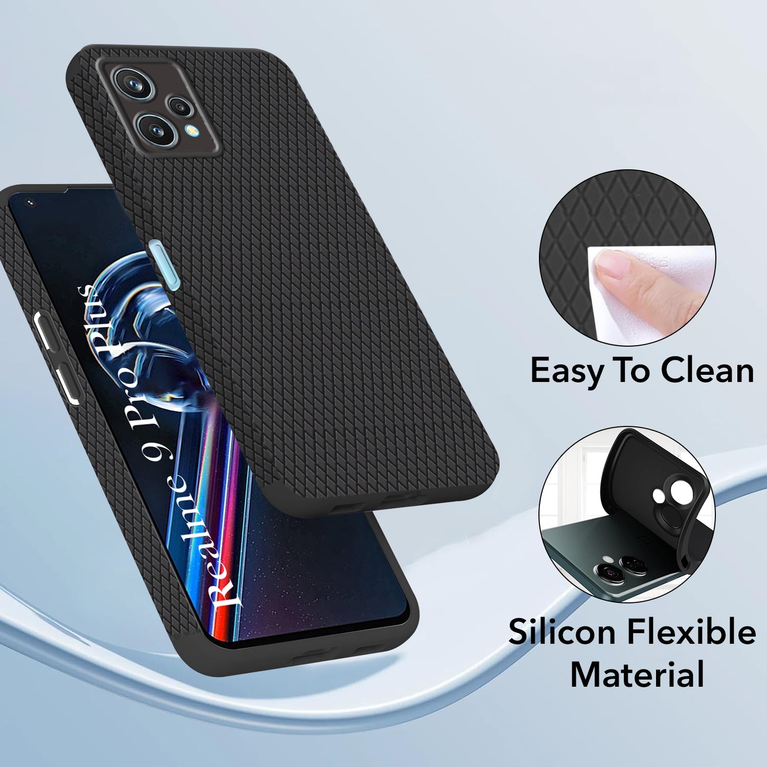 For Realme 9 Pro Plus | Realme 9 4G Back Cover Case (Liquid Silicone | Side Grip | Camera Protection)