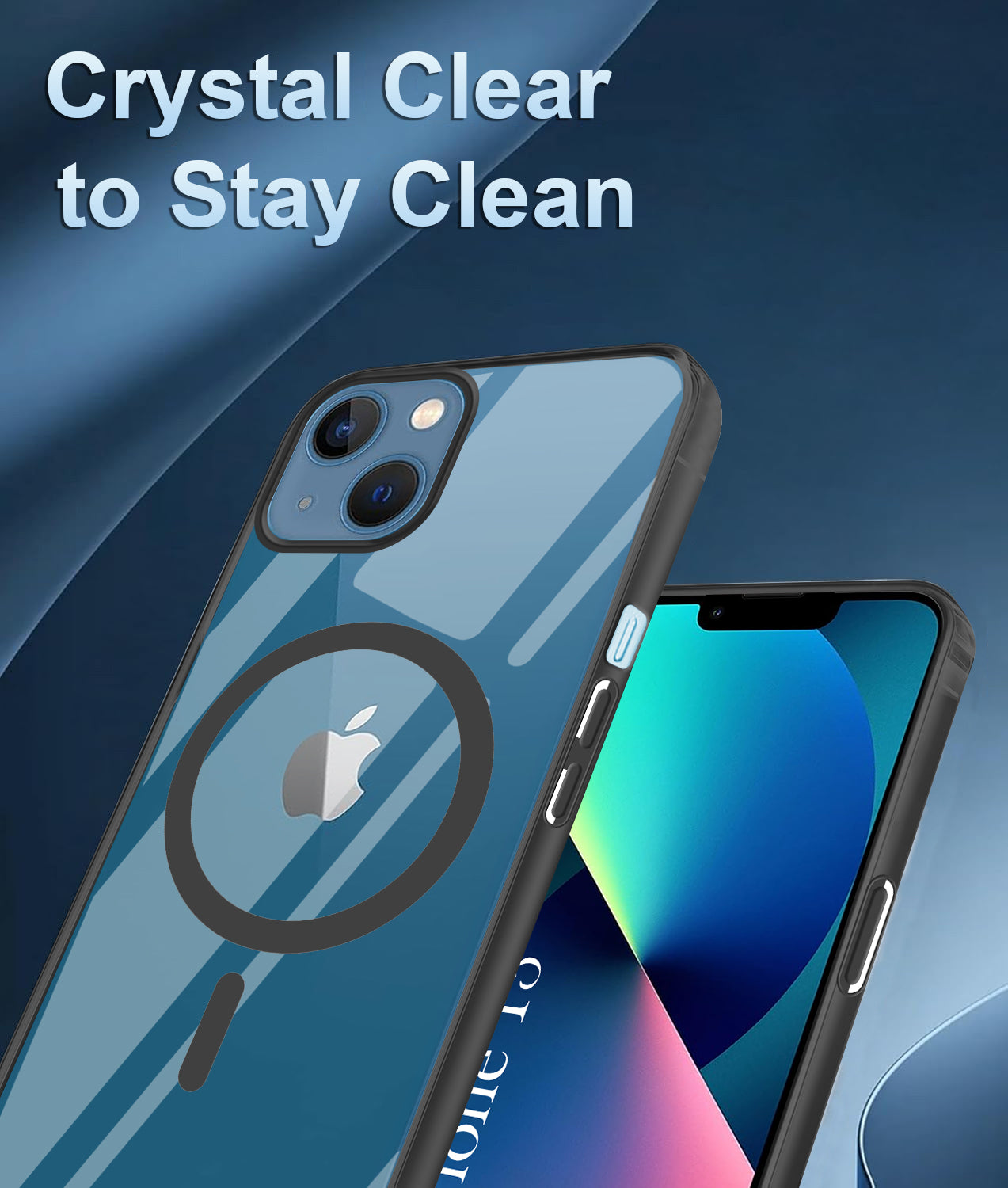 For Apple iPhone 13 Back Cover Case ( Black MagSafe Compatible Wireless Charging | Hybrid Camera Bump Protection | Shockproof Polycarbonate Material