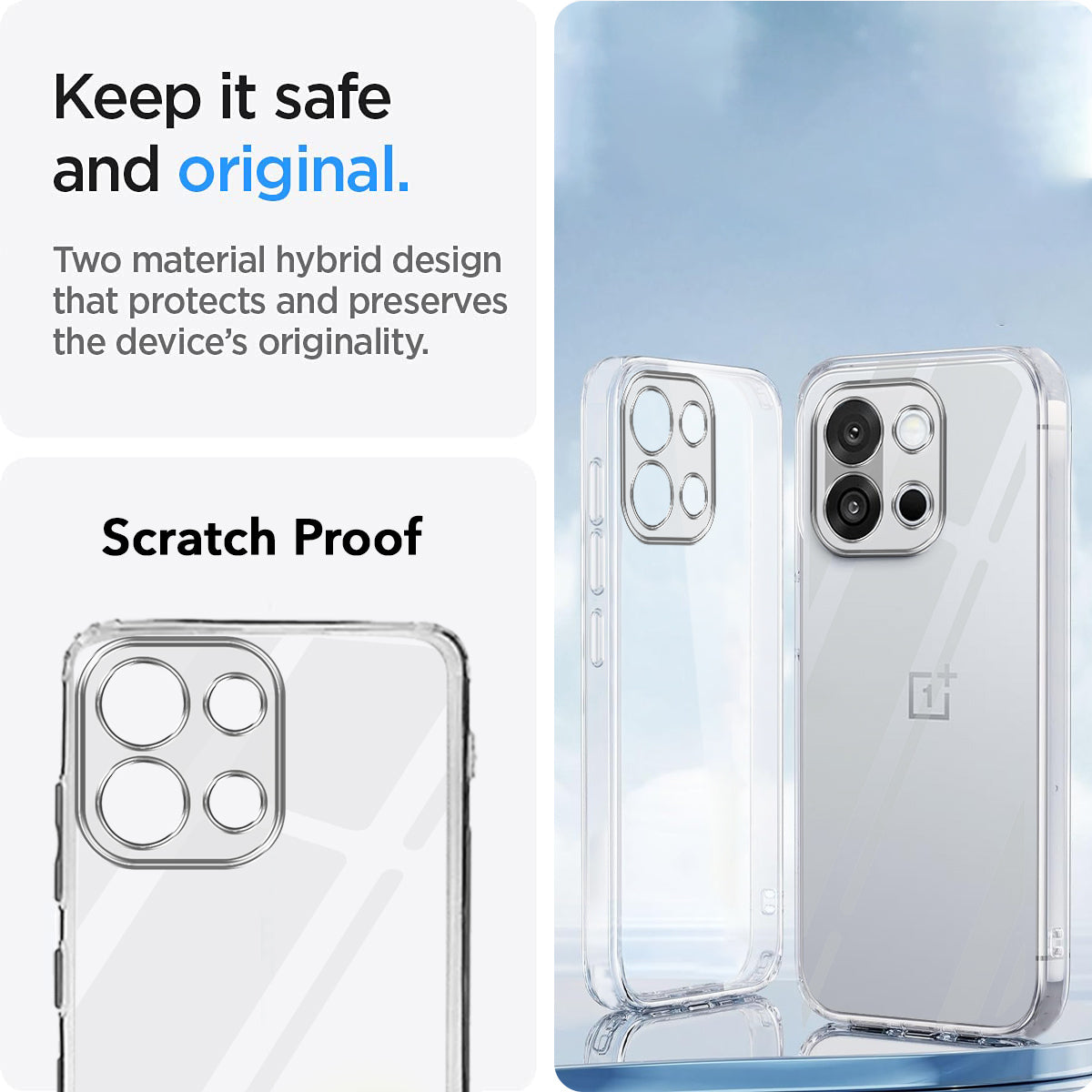 For OnePlus 13S Back Cover (Silicone Clear Shockproof Case with Camera Protection | Soft and Flexible | Transparent)