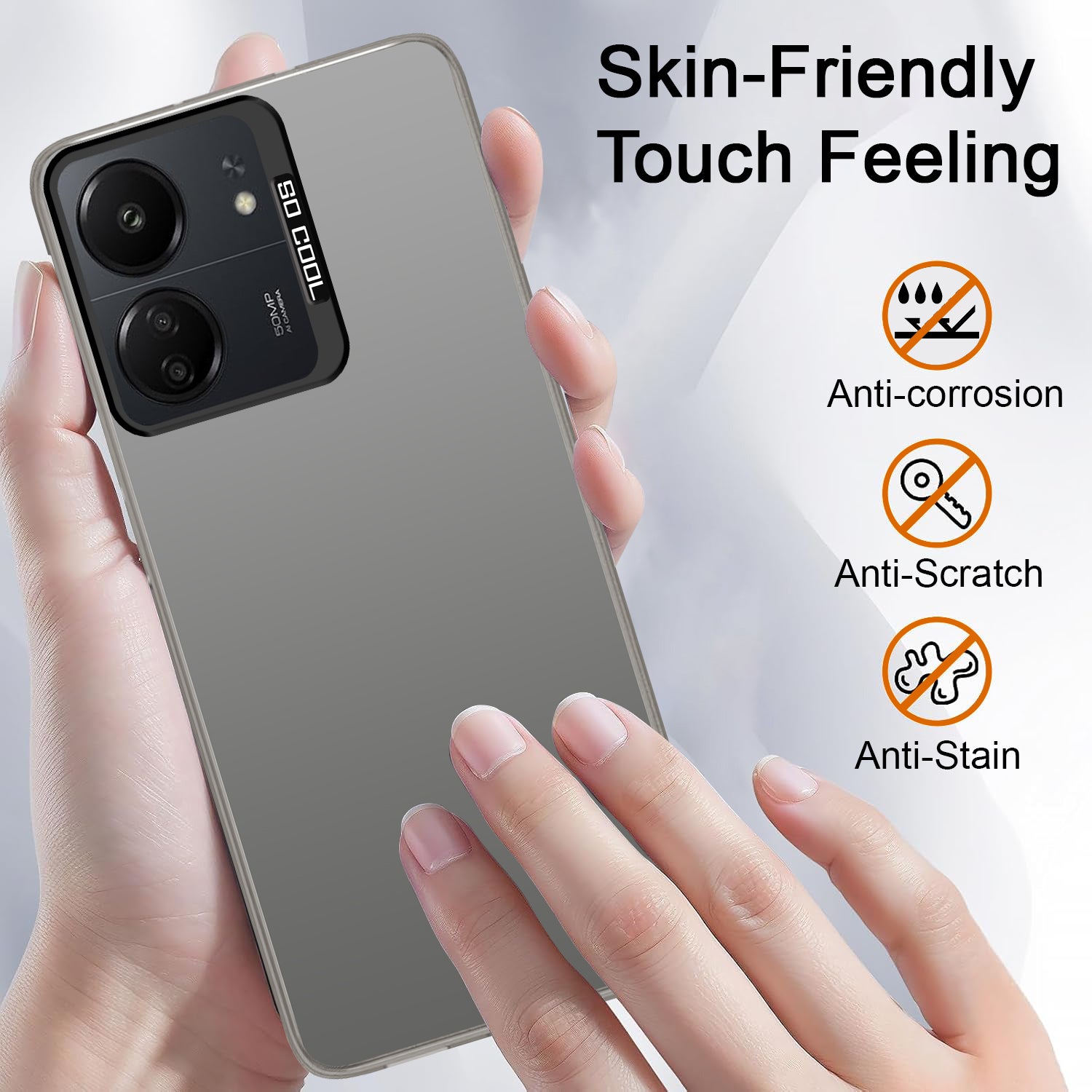 For Poco C65 Hard Back Cover Case (Velvet Touch | Professional Glossy Finish | Camera Protection Bump)