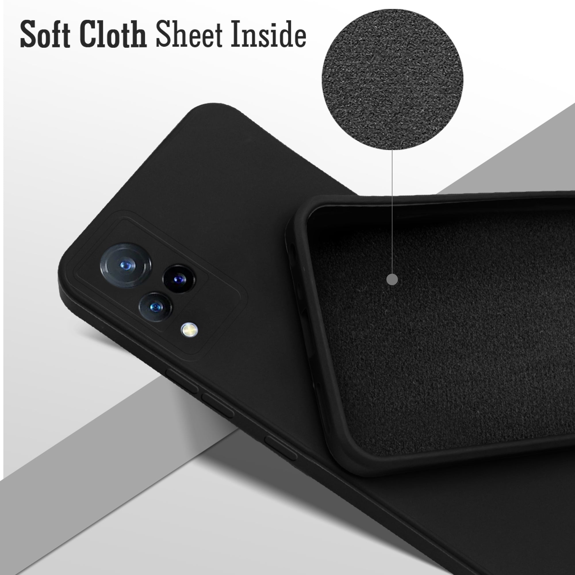 For Vivo V21 | Vivo V21 5G Back Cover Case ( Matte Finish Silicone with Inside Fiber cloth)