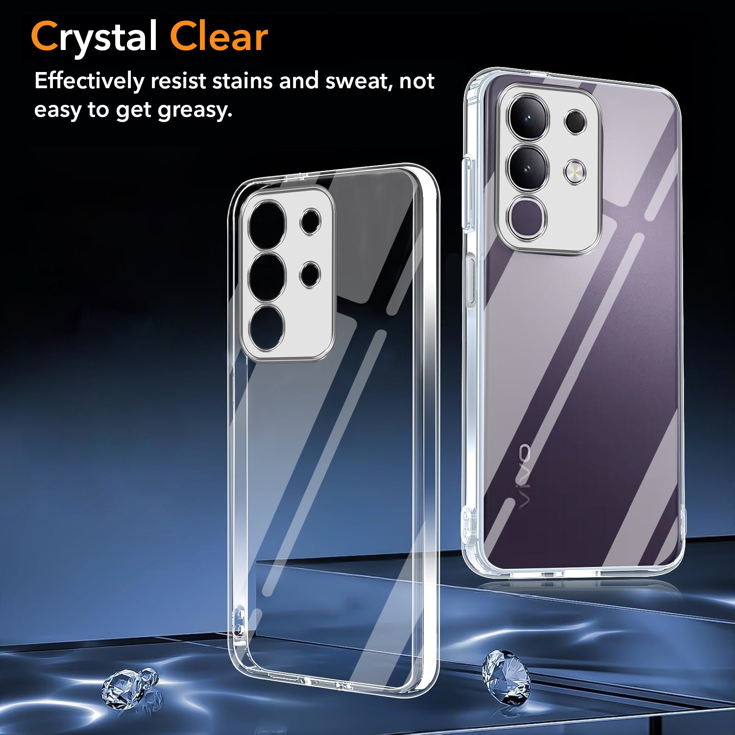 For Vivo T4x | Vivo Y31 Pro Back Cover Case (Hybrid Crystal Panel with Side Soft PU | Camera Protection | HD Clear Shockproof)