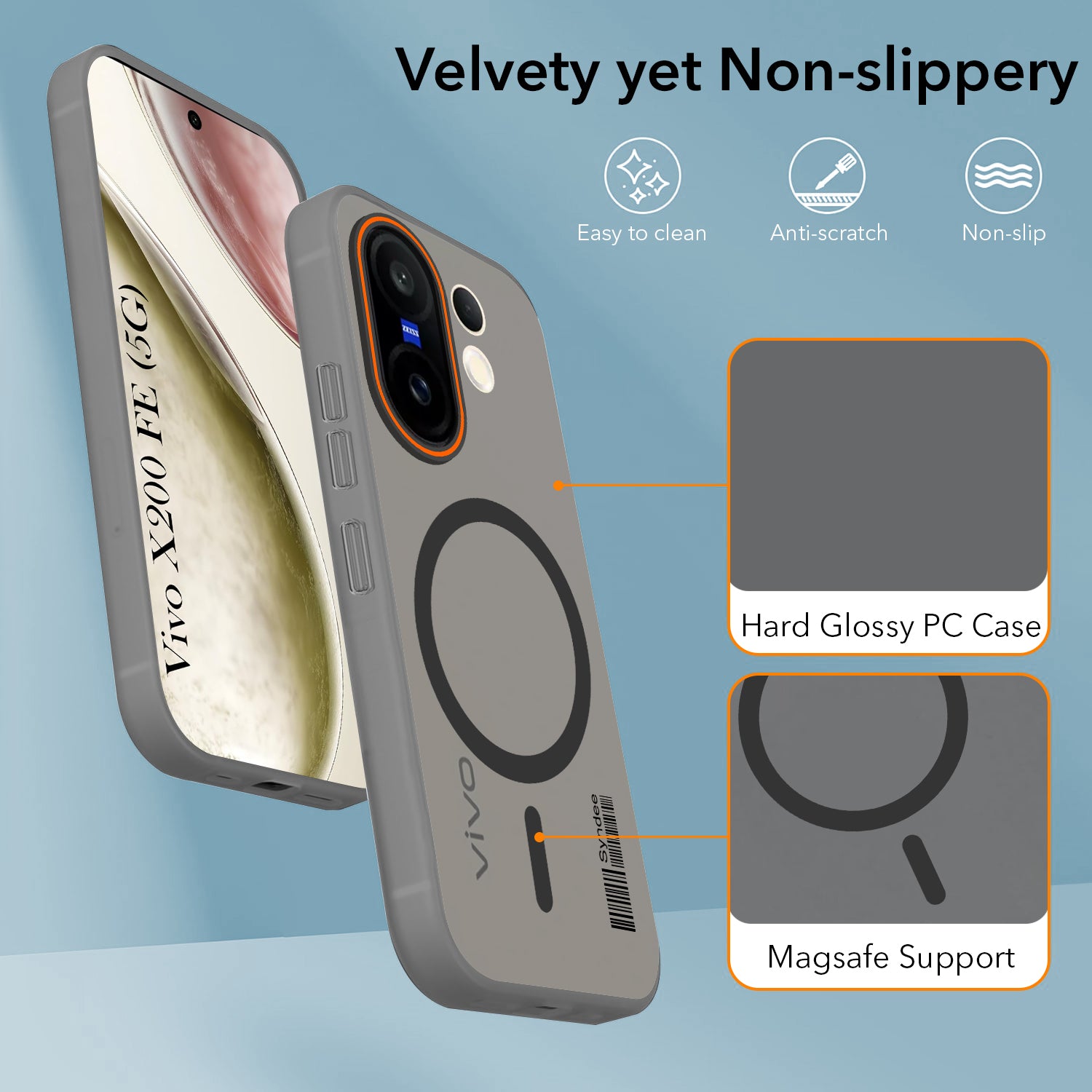 For Vivo X200 FE Back Cover Case (Soft Touch | Camera Bump Protection | MagSafe Compatible | Matte Finish)