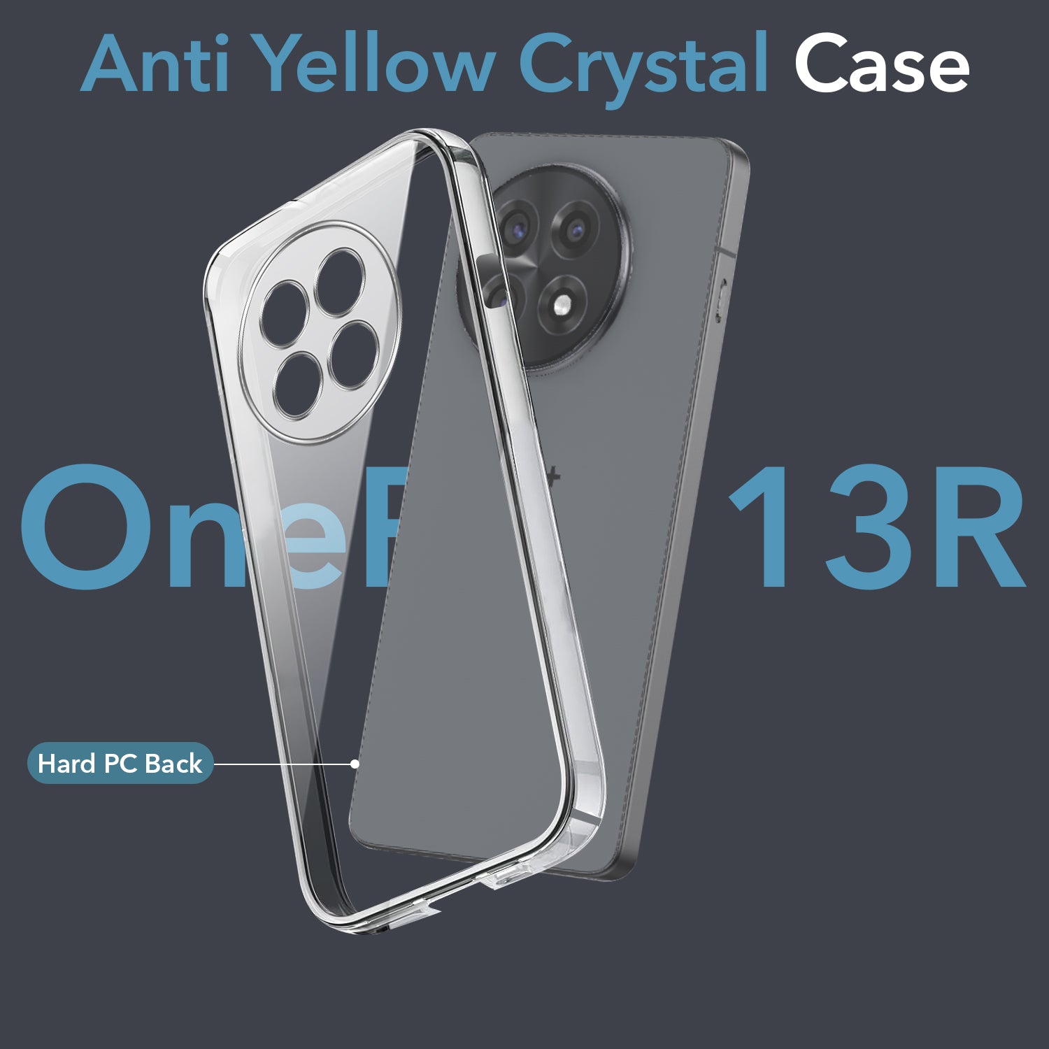 For OnePlus 13R 5G Back Cover Case (Hard Anti Yellow Clear Case | Sleek Hard Crystal Clear | Drop & Camera Protection | Shockproof Polycarbonate)