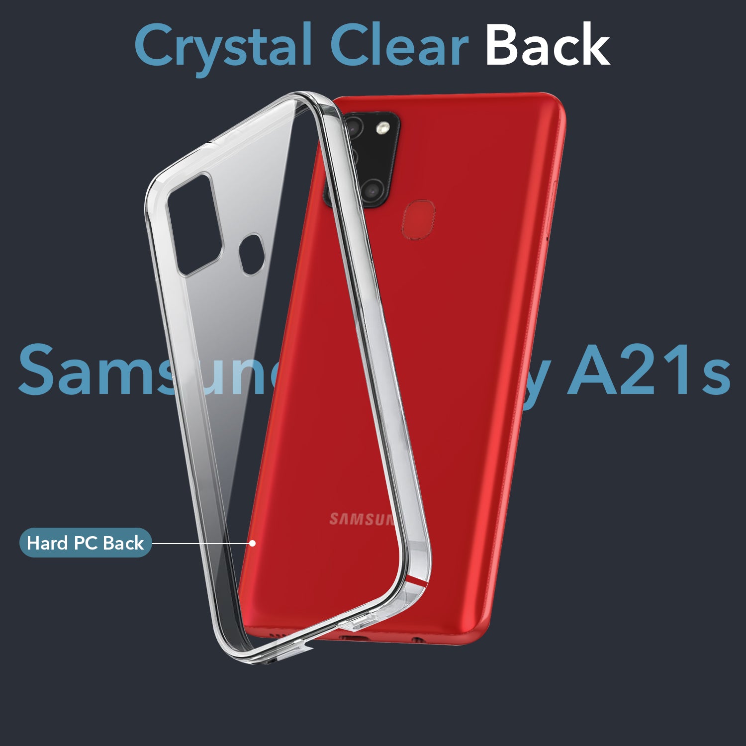 For Samsung Galaxy A21s Back Cover Case (Hard Anti Yellow Clear