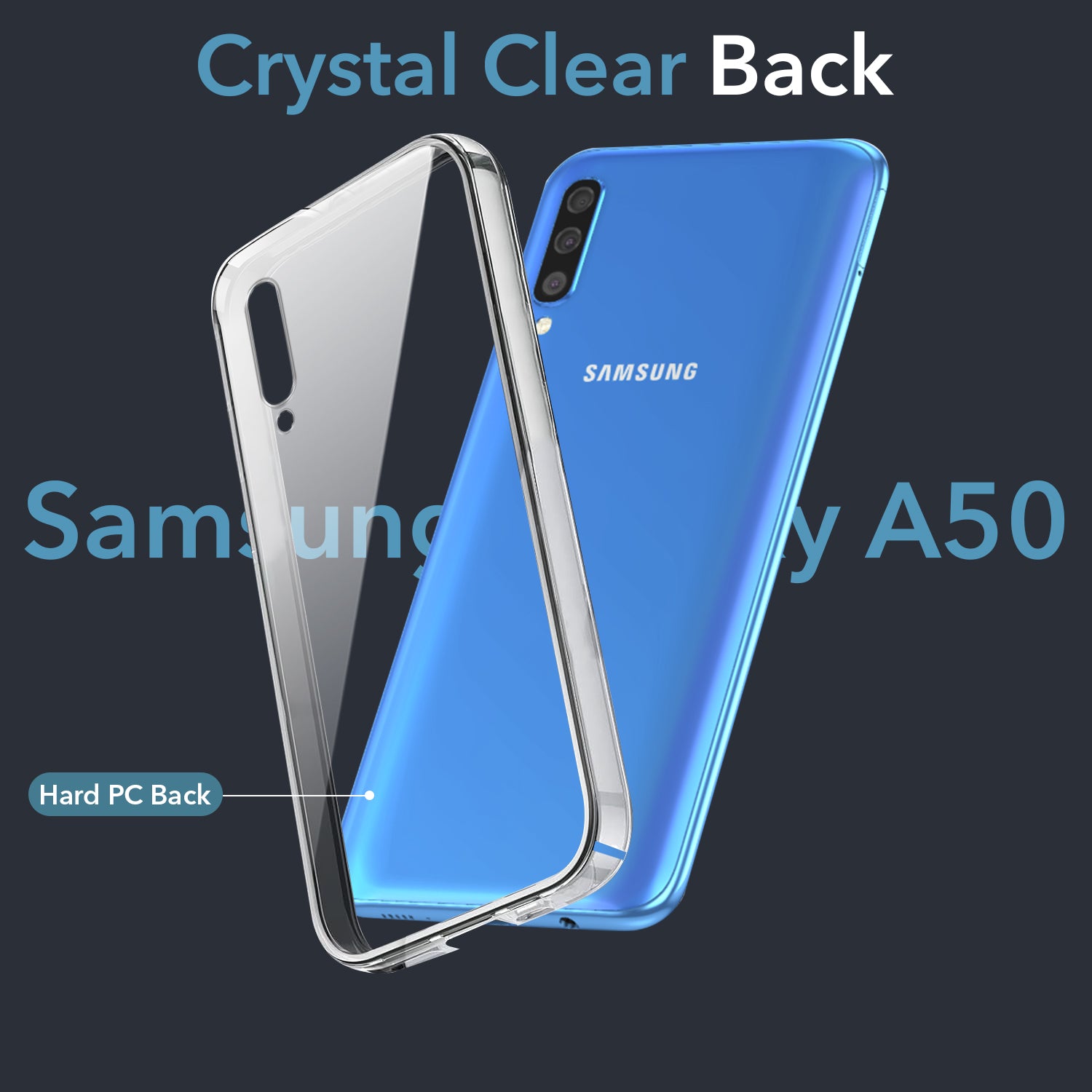 For Samsung Galaxy A50 / Galaxy A50s Back Cover Case (Hard Anti Yellow Clear Case | Drop & Camera Protection | Shockproof Polycarbonate)