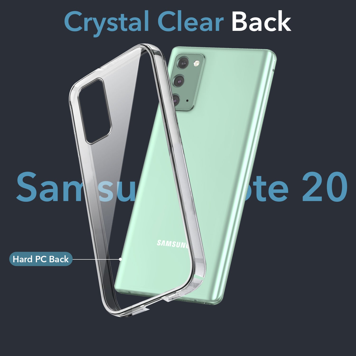 For Samsung Galaxy Note 20 4G 5G Back Cover Case (Hard Anti Yellow Clear Case Drop Camera Protection Shockproof Polycarbonate)