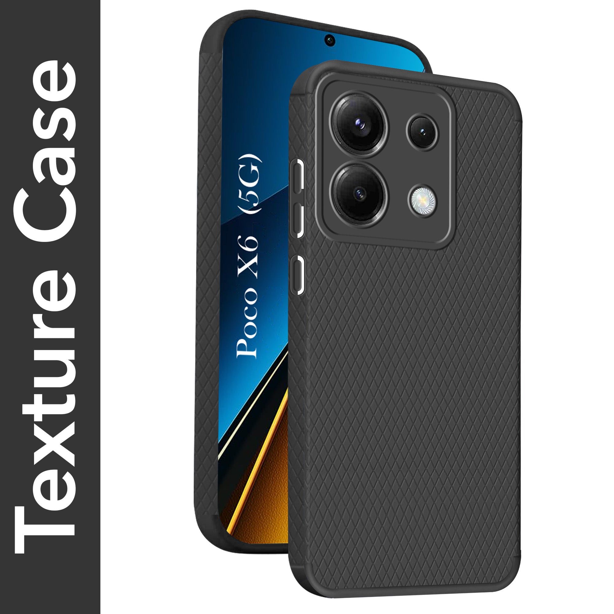 For Poco X6 5G Back Cover Case (Liquid Silicone | Side Grip | Camera Protection)