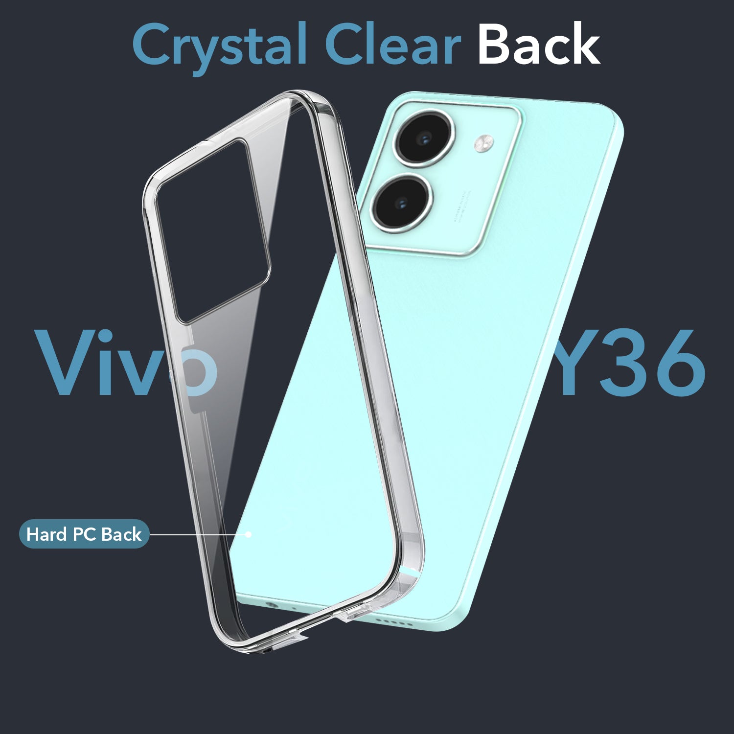 For Vivo Y36 Back Cover Case (Hard Anti Yellow Clear Case | Drop & Camera Protection | Shockproof Polycarbonate)