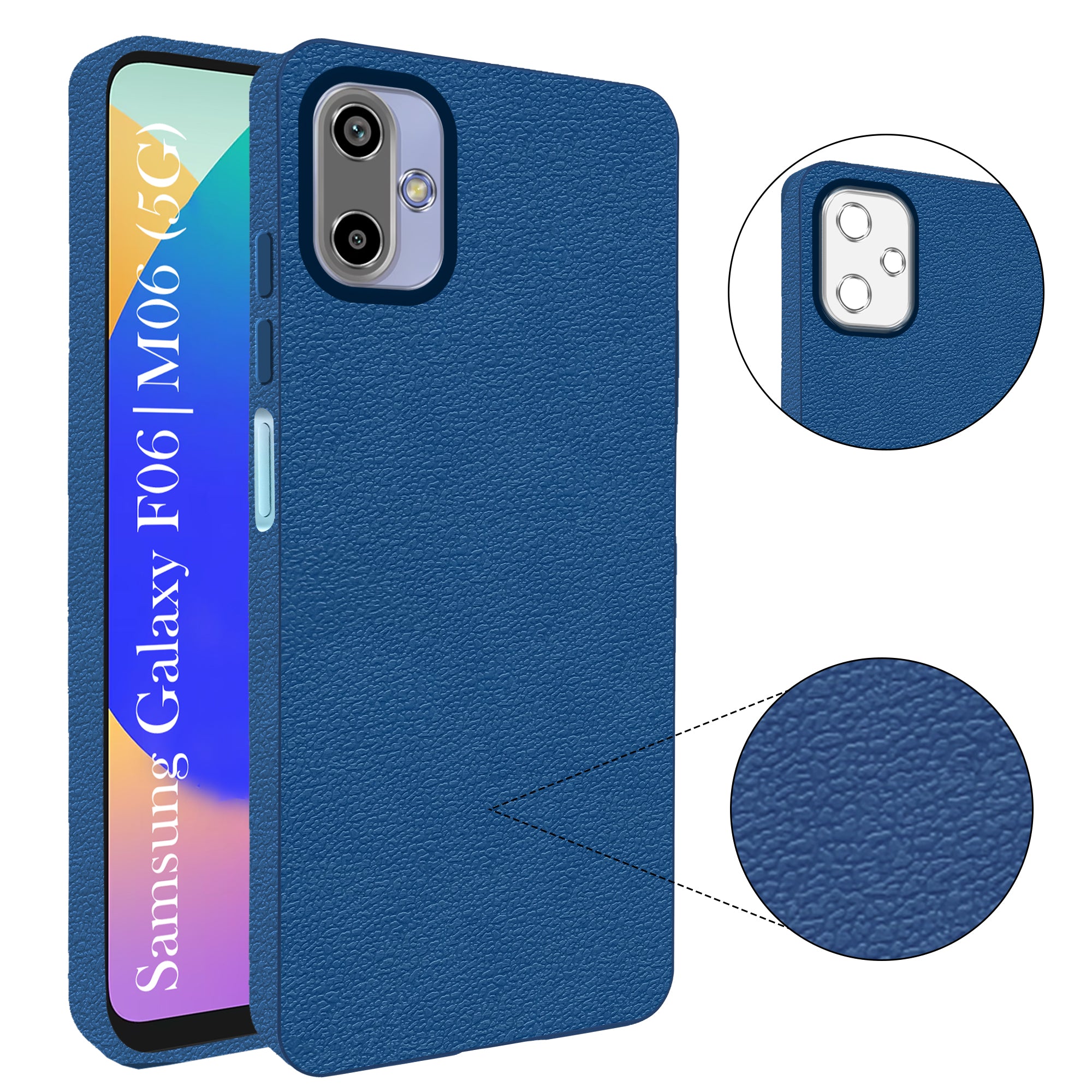 For Samsung Galaxy F06 | Samsung Galaxy M06 Back Cover Case (Glass Like Camera Protection | Leather Feel | Minimalist Professional Grip)