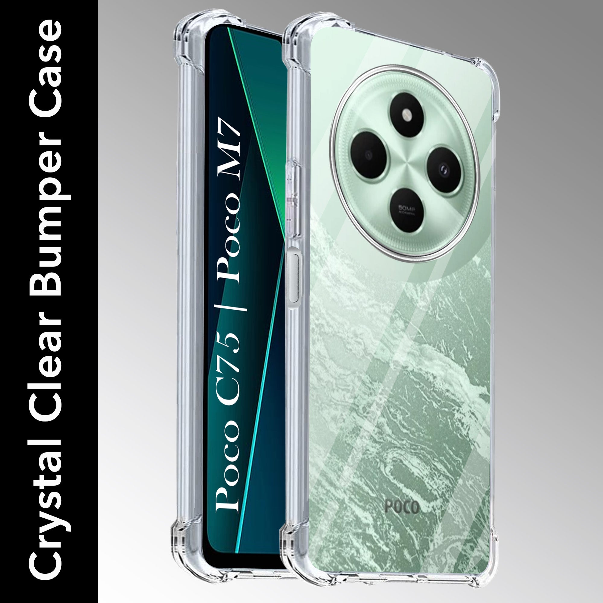 For Poco C75 | Poco M7 Back Cover Shockproof Crystal-Clear (Drop & Camera Protection | Hard Polycarbonate)