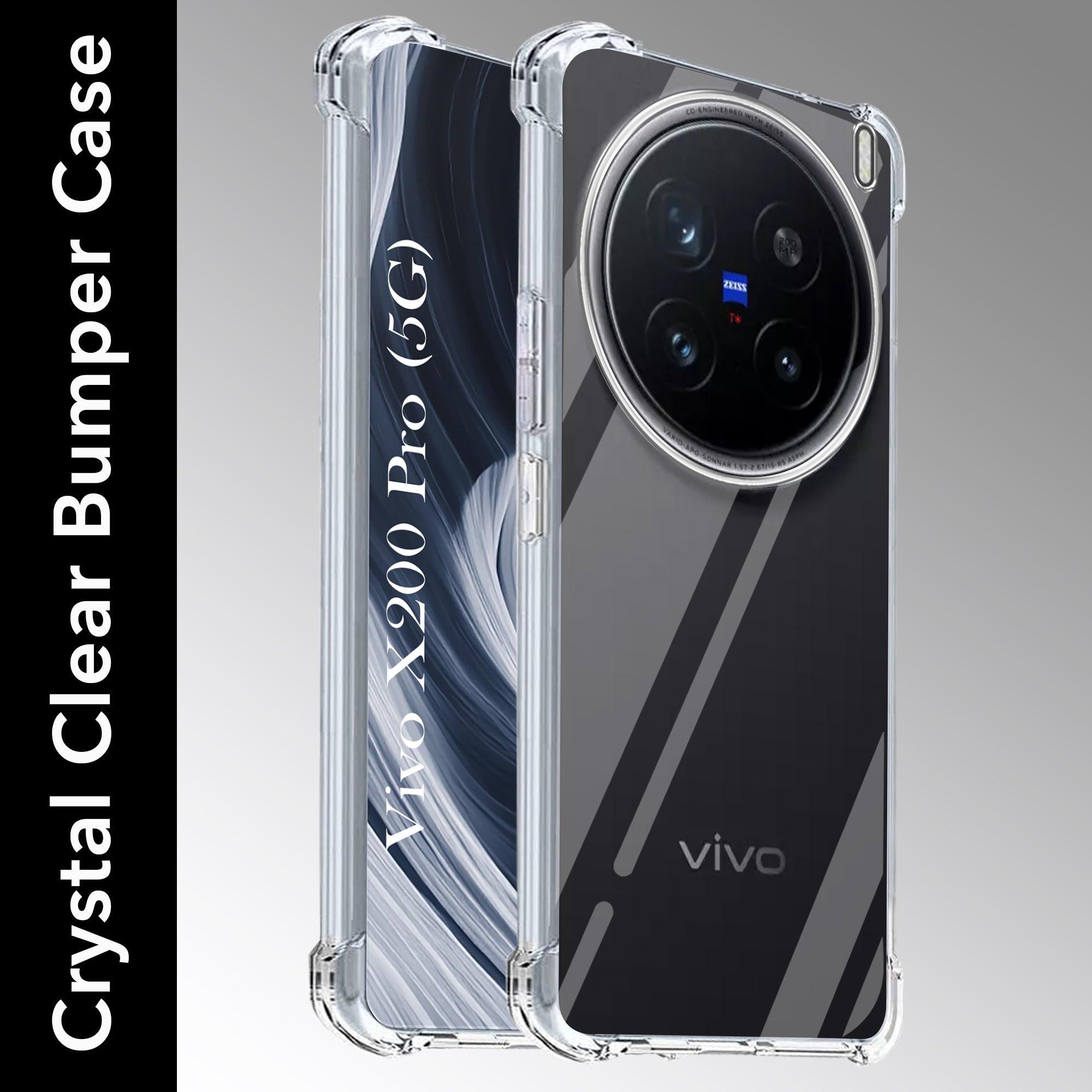 For Vivo X200 Pro 5G Shockproof Crystal-Clear Back Cover ( Drop & Camera Protection | Hard Polycarbonate)