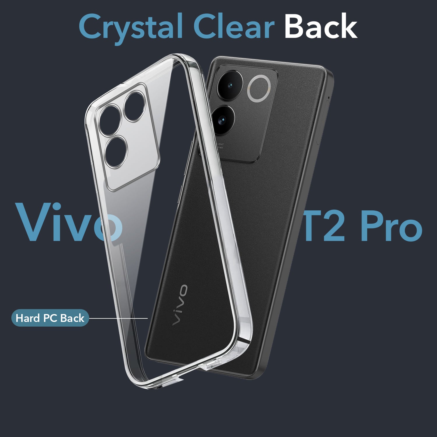 For Vivo T2 Pro Back Cover Case (Hard Anti Yellow Clear Case | Drop & Camera Protection | Shockproof Polycarbonate)