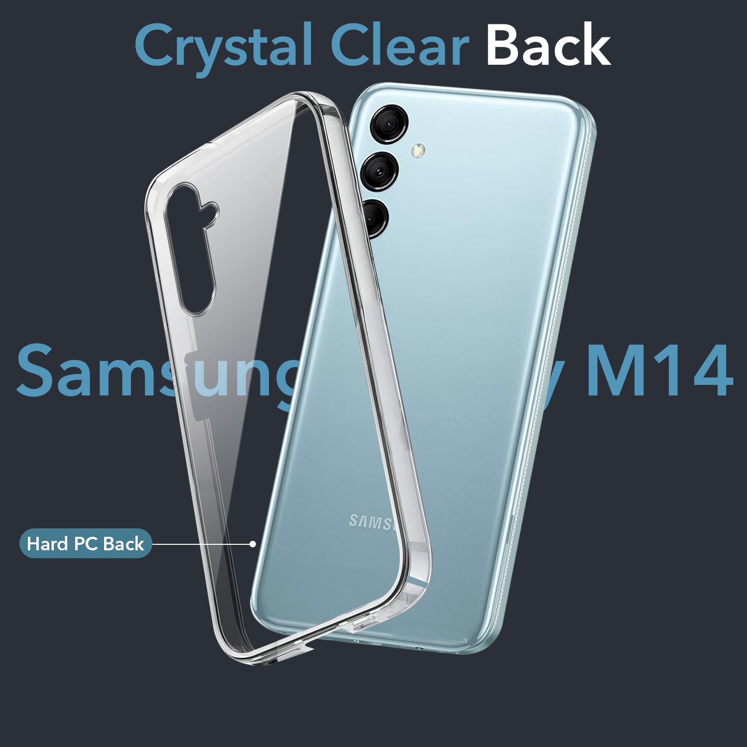 For Samsung Galaxy M14 5G Back Cover Case (Hard Anti Yellow Clear Case | Drop & Camera Protection | Shockproof Polycarbonate)
