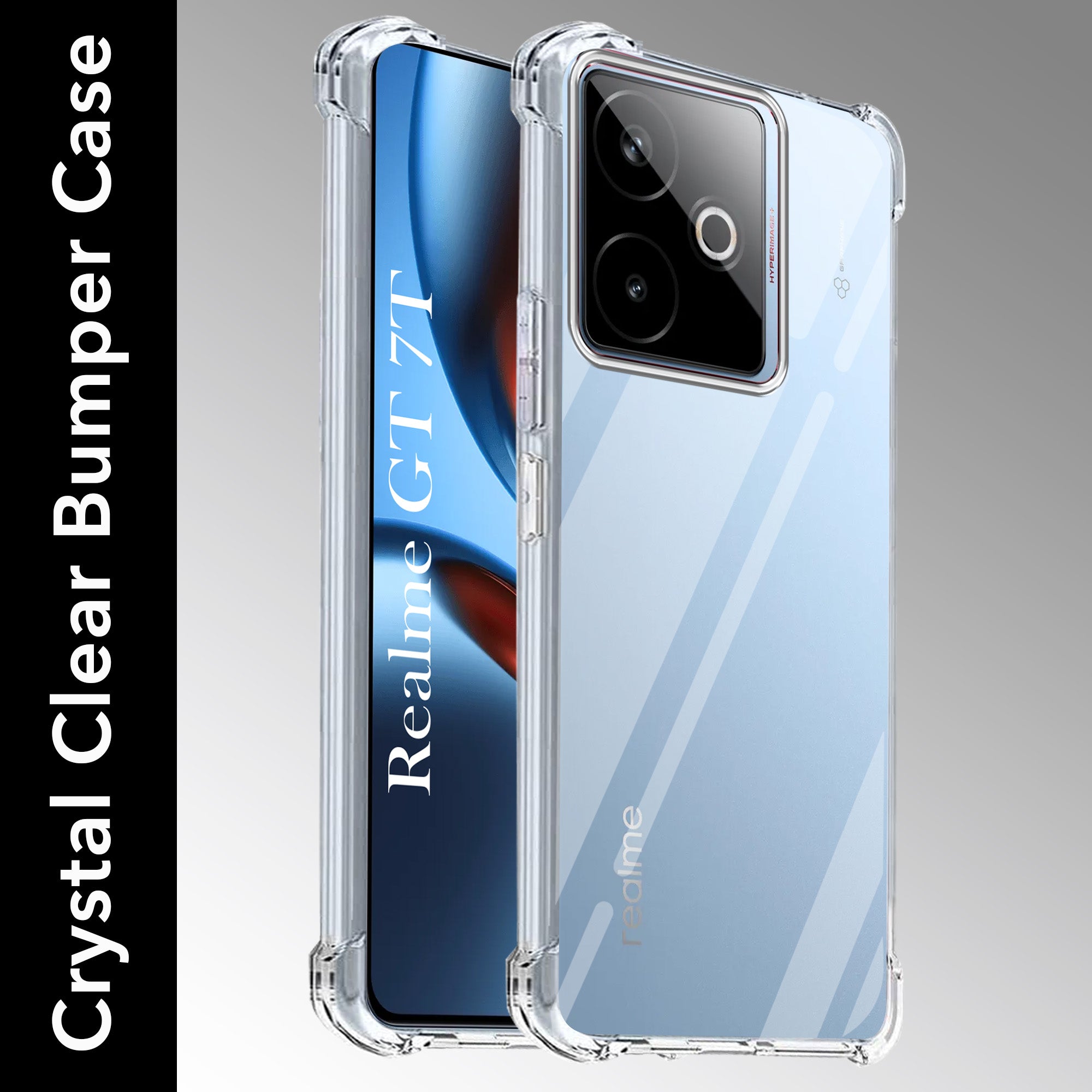For Realme GT 7T Shockproof Crystal-Clear Back Cover ( Drop & Camera Protection | Hard Polycarbonate)