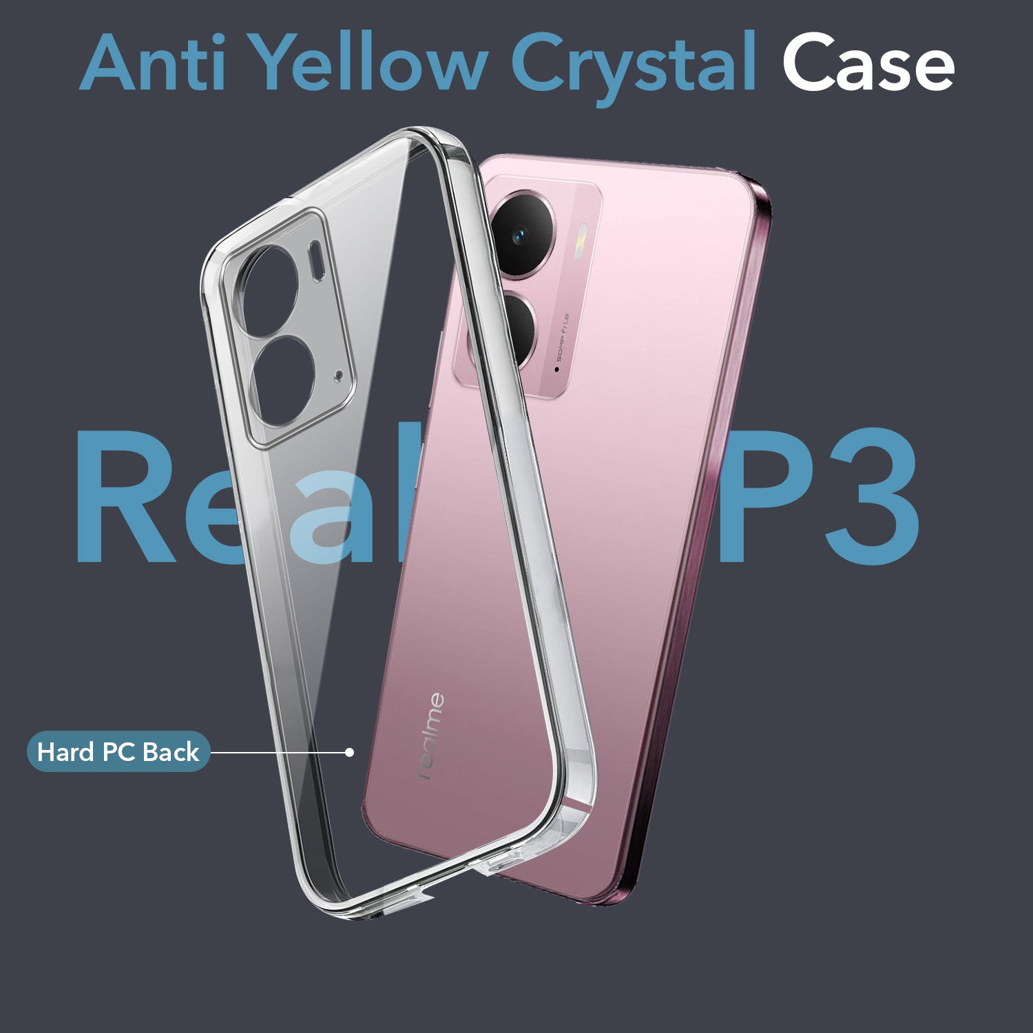 For Realme P3 Back Cover Case (Hard Anti Yellow Clear Case | Sleek Hard Crystal Clear | Drop & Camera Protection | Shockproof Polycarbonate)