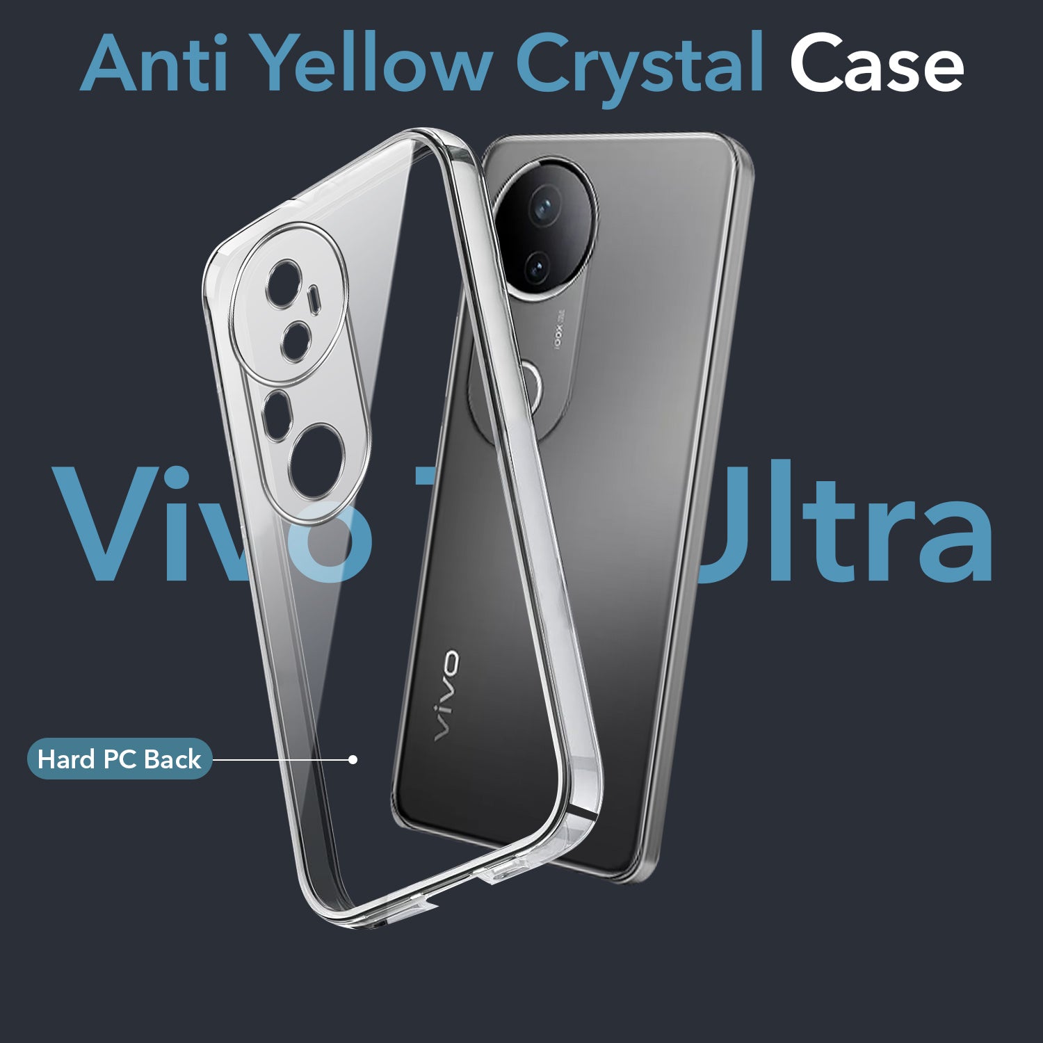 For Vivo T4 Ultra (Hard Anti Yellow Clear Case | Sleek Hard Crystal Clear | Drop & Camera Protection | Shockproof Polycarbonate)