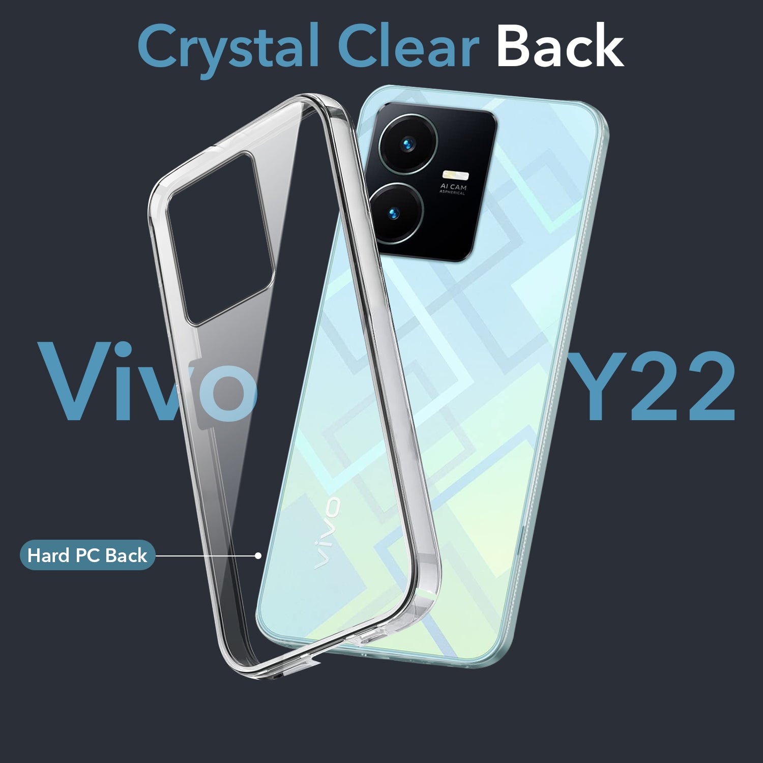 For VIVO Y22 | VIVO Y22s Back Cover Case (Hard Anti Yellow Clear Case | Drop & Camera Protection | Shockproof Polycarbonate)