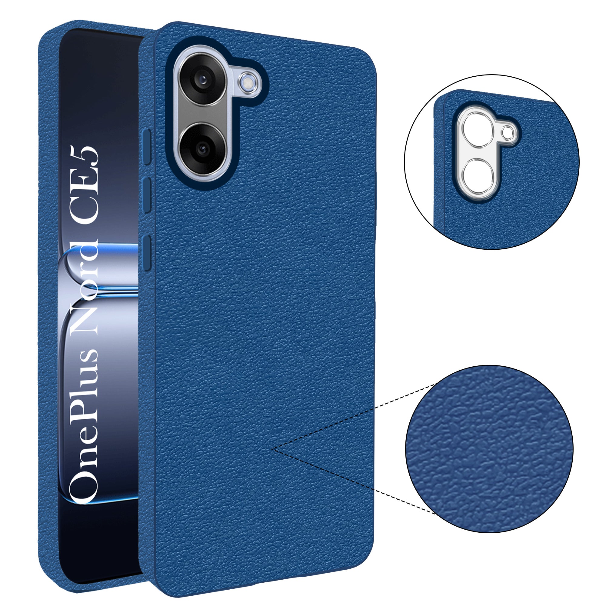 For Oneplus Nord CE 5 Back Cover Case (Glass Like Camera Protection | Leather Feel | Minimalist Professional Grip)