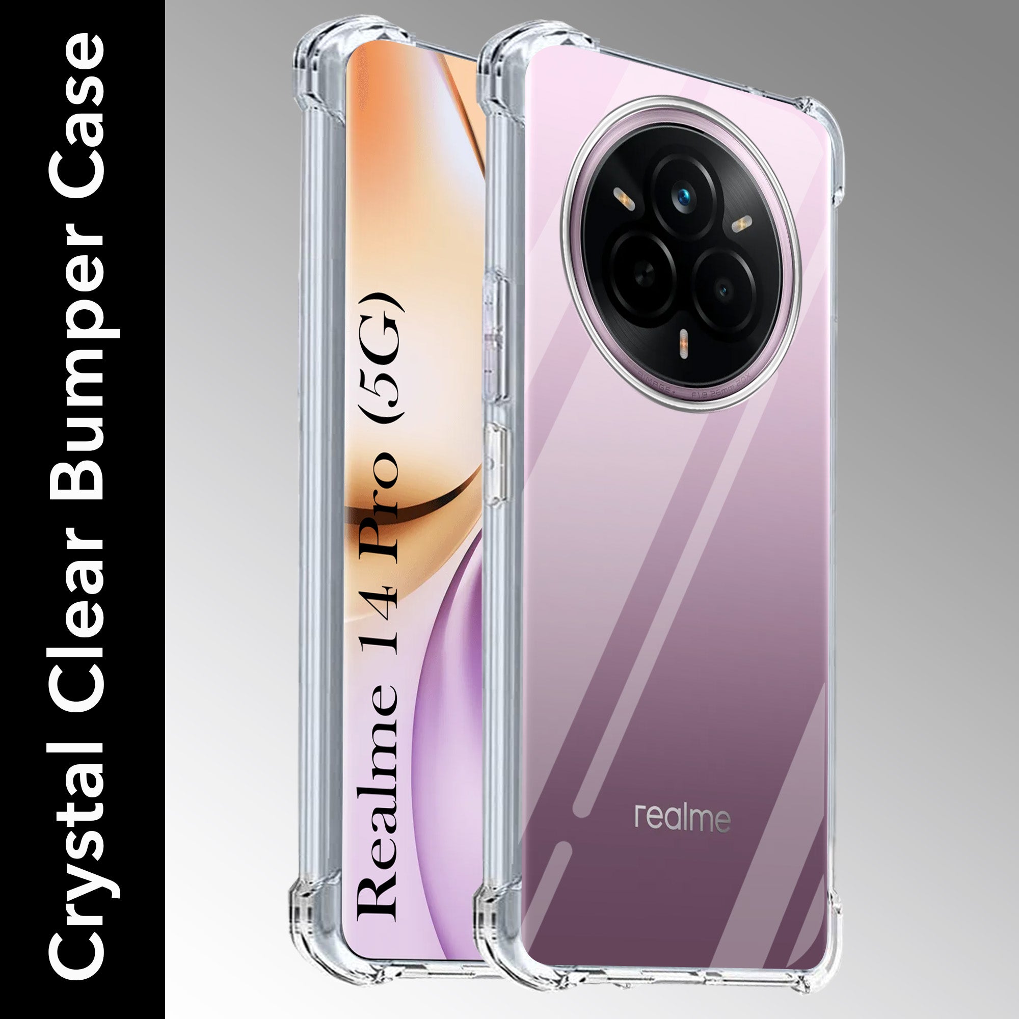 For Realme 14 Pro Shockproof Crystal-Clear Back Case (Drop & Camera Protection | Hard Polycarbonate)