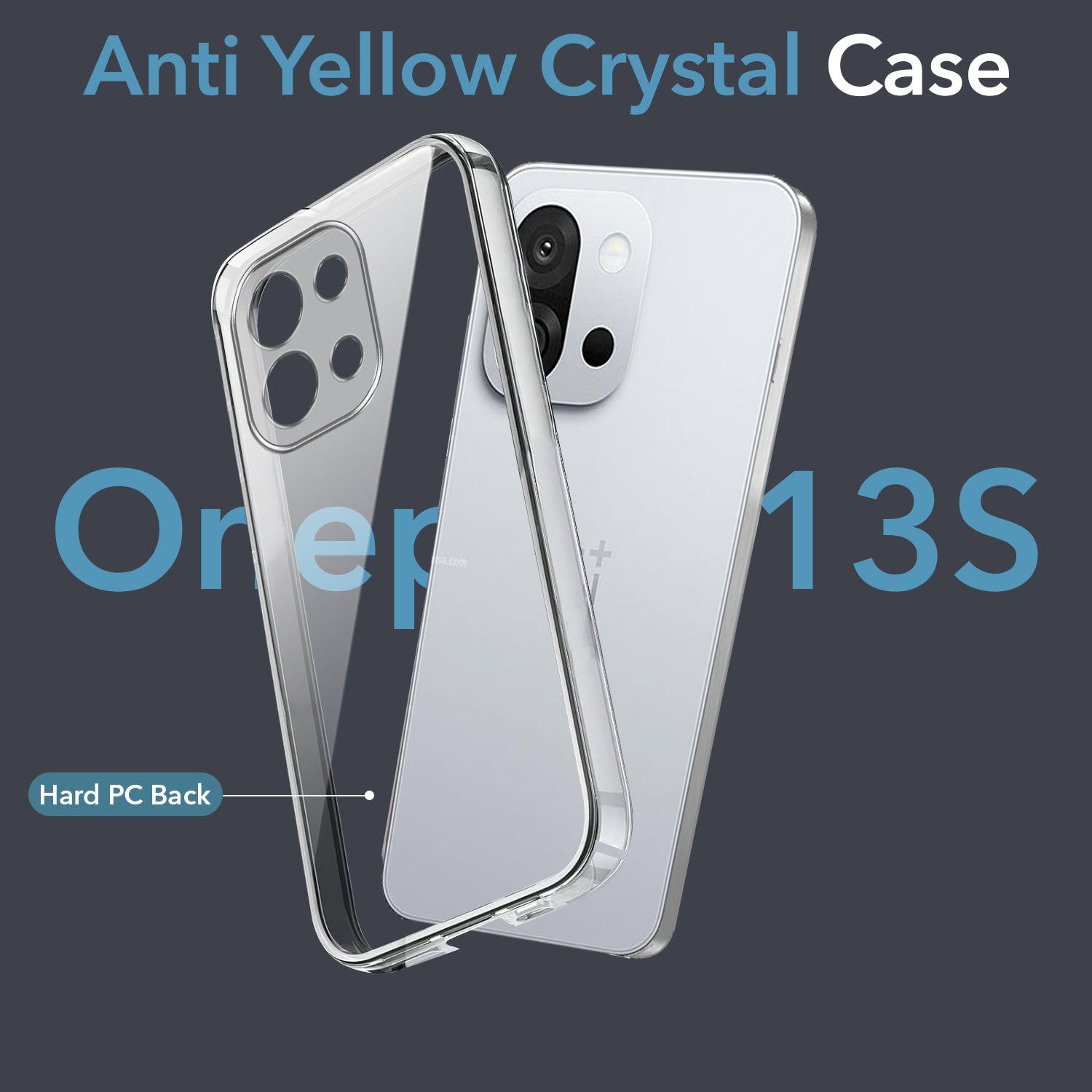 For OnePlus 13S Back Cover Case (Hard Anti Yellow Clear Case | Sleek Hard Crystal Clear | Drop & Camera Protection | Shockproof Polycarbonate)