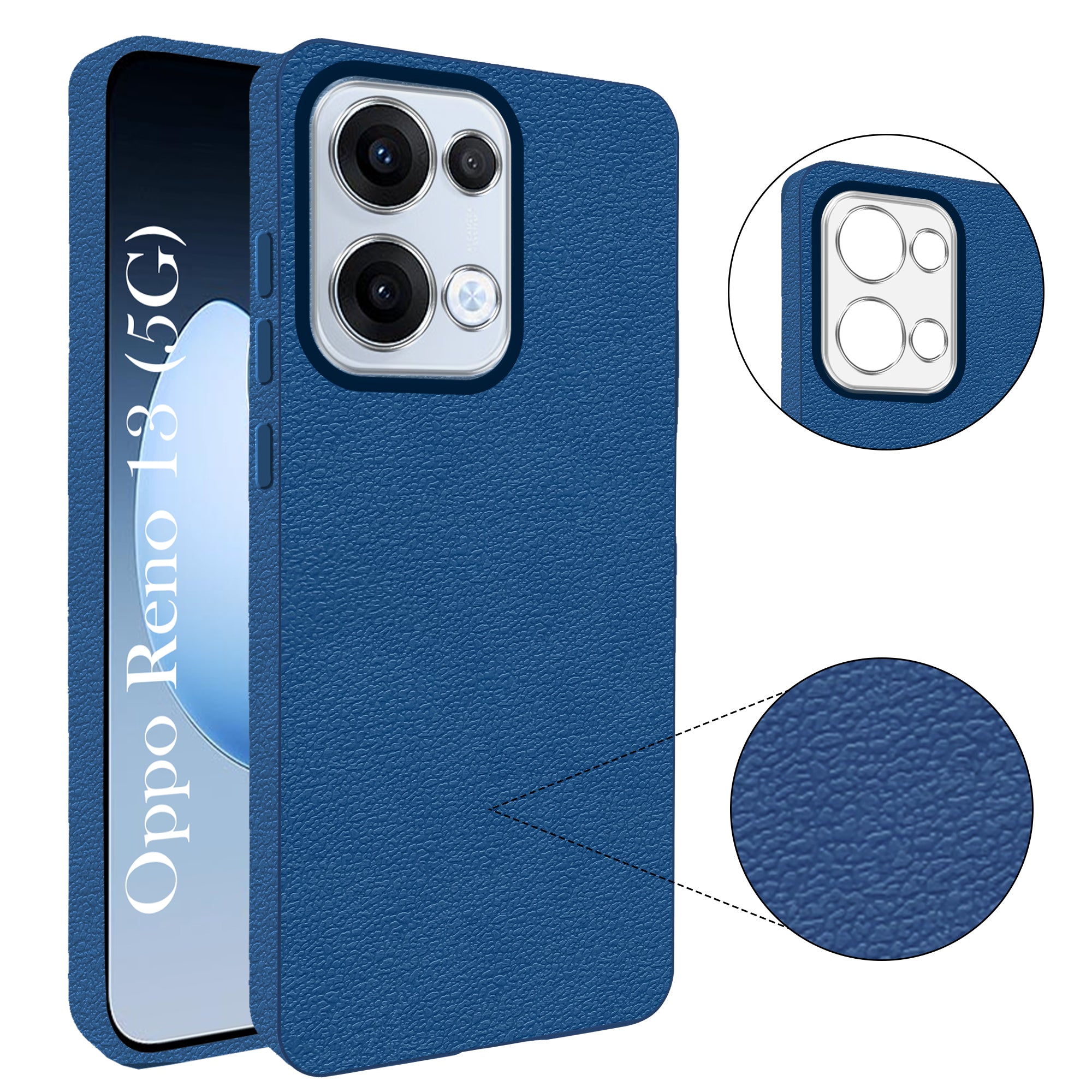 For Oppo Reno13 5G | Oppo Reno 13 5G Back Cover Case (Glass Like Camera Protection | Leather Feel | Minimalist Professional Grip)