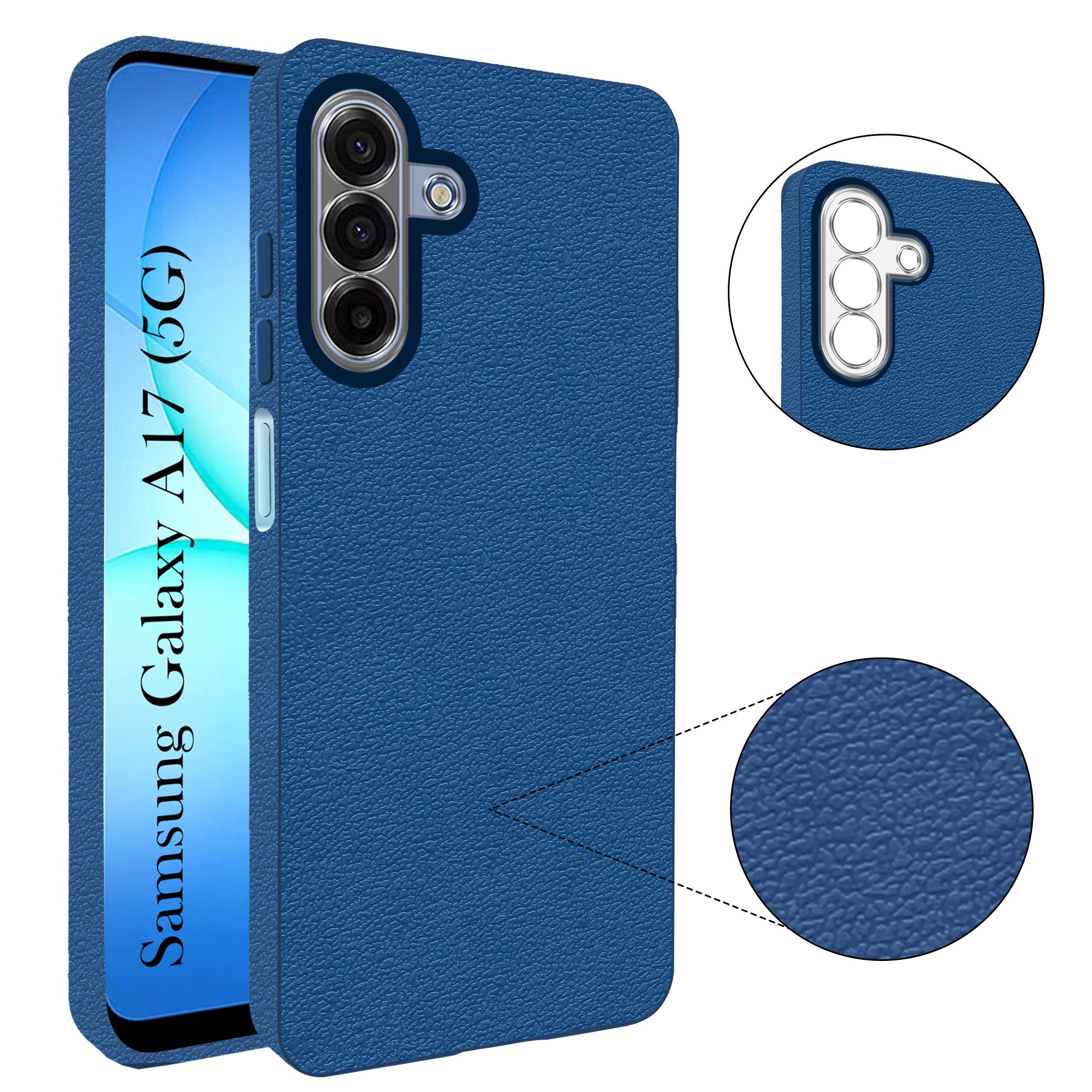 For Samsung Galaxy A17 5G | Samsung Galaxy F17 Back Cover Case (Glass Like Camera Protection | Leather Feel | Minimalist Professional Grip)
