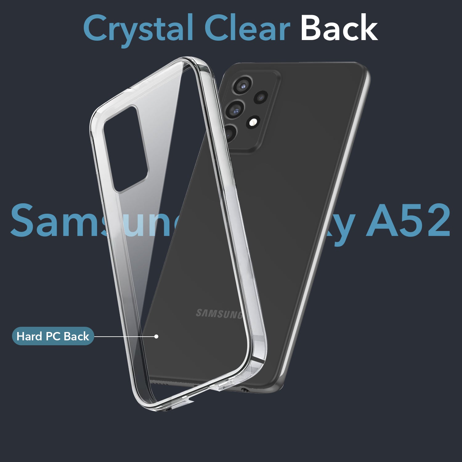 For Samsung Galaxy A52 | A52 5G | A52s 5G Back Cover Case (Hard Anti Yellow Clear Case | Drop & Camera Protection | Shockproof Polycarbonate)