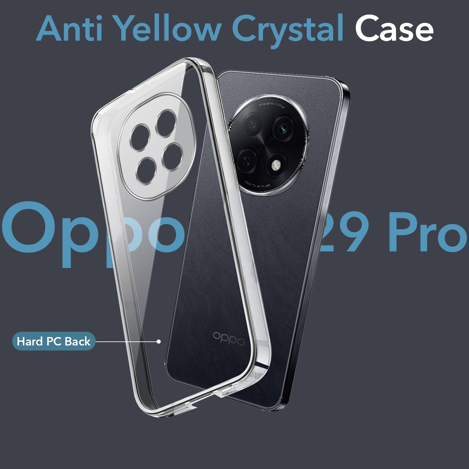 For Oppo F29 Pro Back Cover Case (Hard Anti Yellow Clear Case | Sleek Hard Crystal Clear | Drop & Camera Protection | Shockproof Polycarbonate)