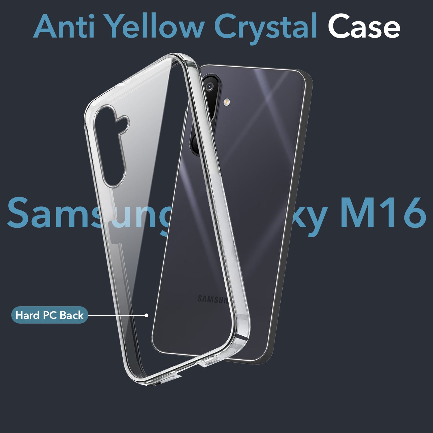 For Samsung Galaxy M16 5G | Samsung Galaxy F16 5G Back Cover Case (Hard Anti Yellow Clear Case | Sleek Hard Crystal Clear | Drop & Camera Protection | Shockproof Polycarbonate)