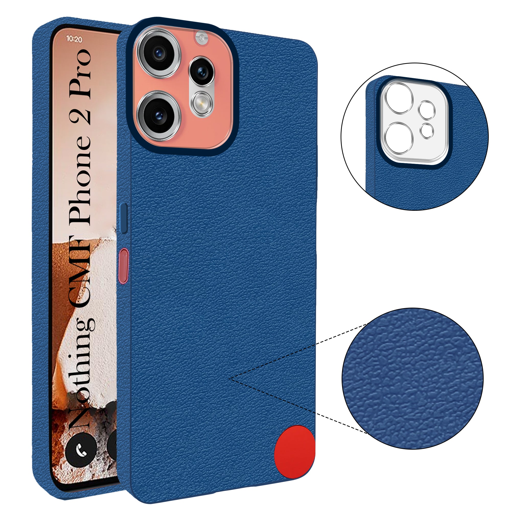 For Nothing CMF Phone 2 Pro Back Cover Case (Glass Like Camera Protection | Leather Feel | Minimalist Professional Grip)